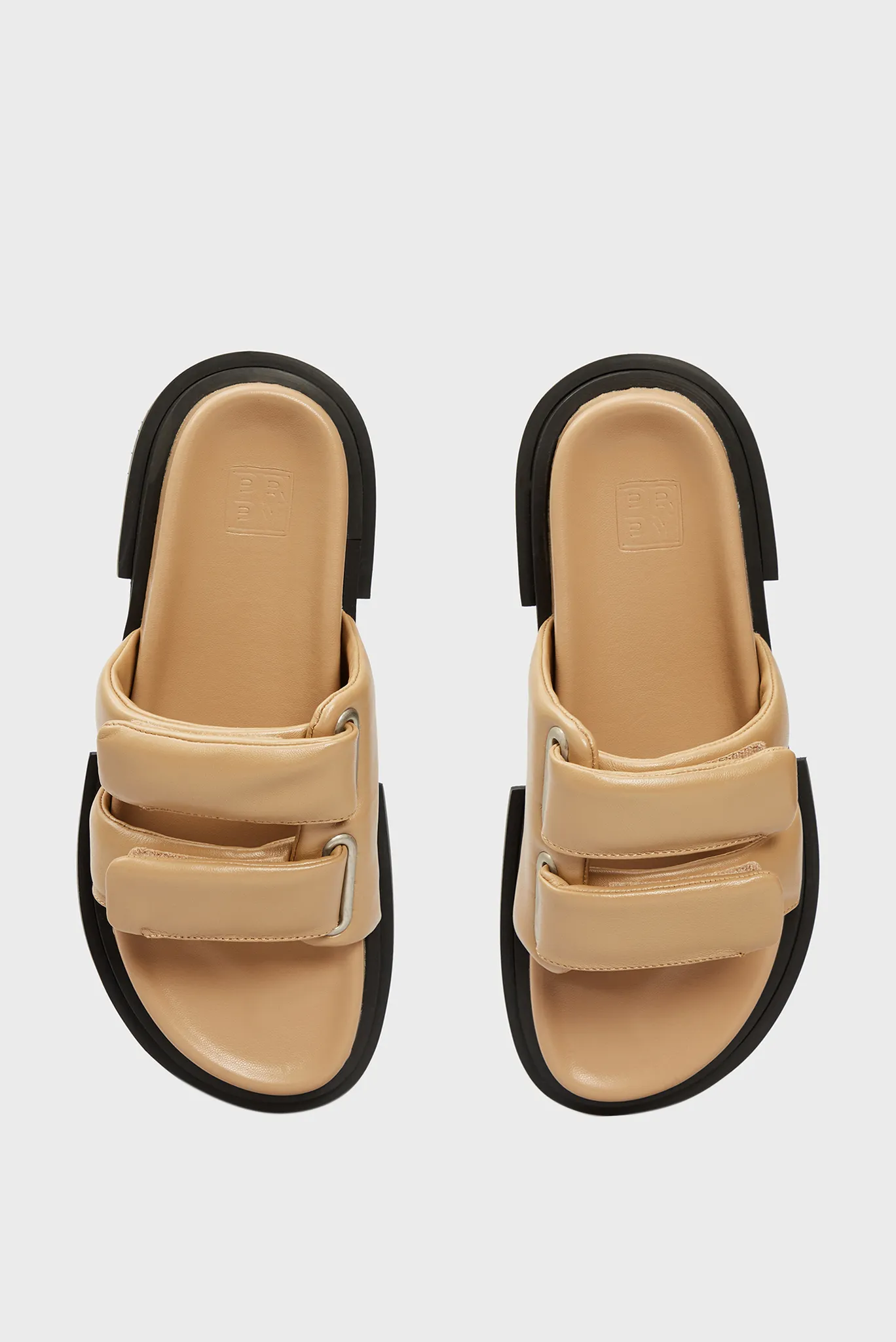 Женские бежевые кожаные слайдеры Dada 5