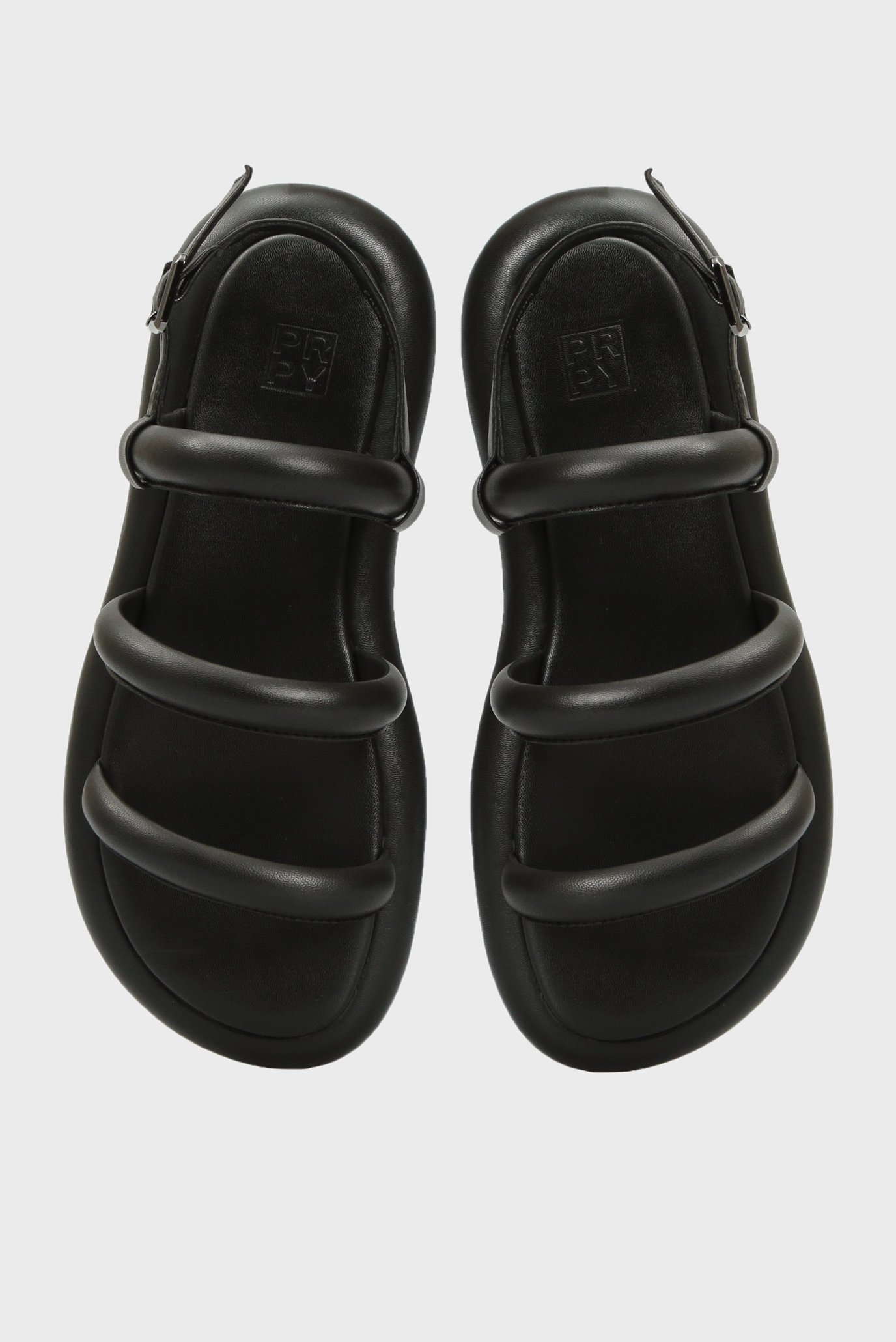 Женские черные кожаные сандалии Piemonte 4