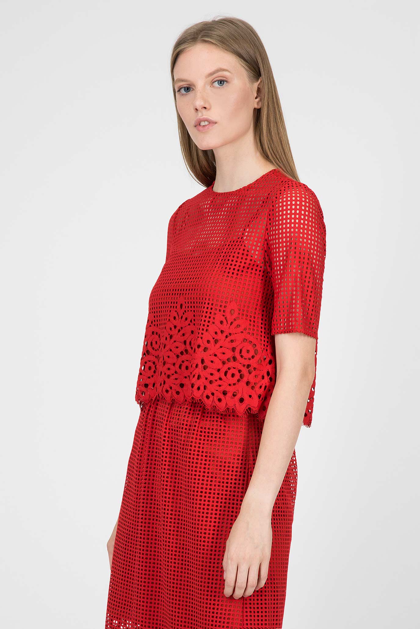 Женская красная блуза 7