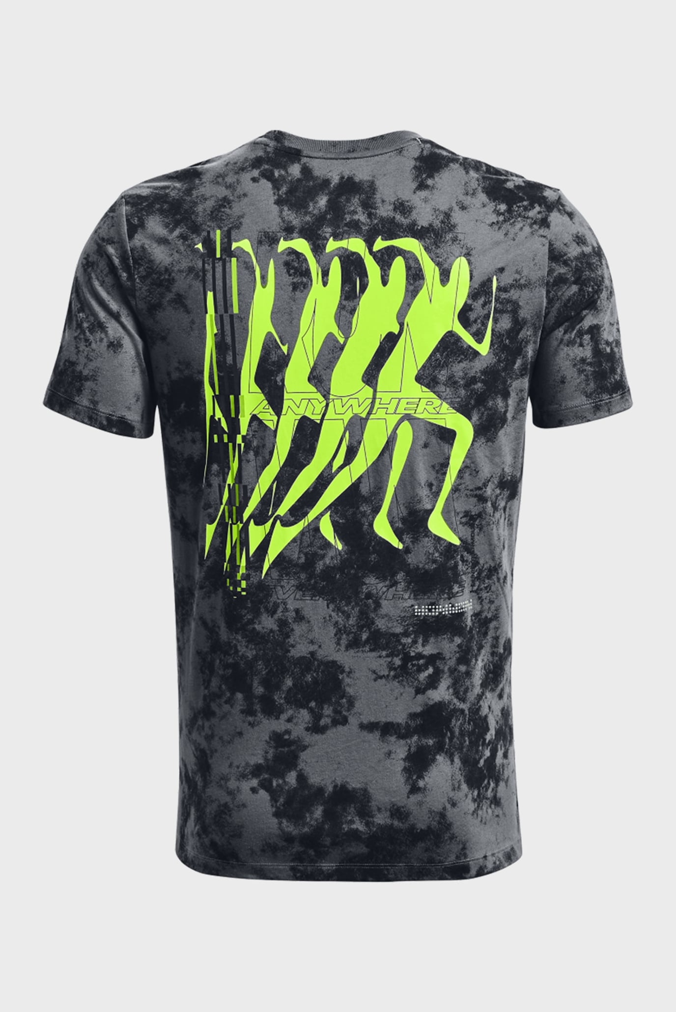Мужская серая футболка с узором UA RUN ANYWHERE SS TEE 18