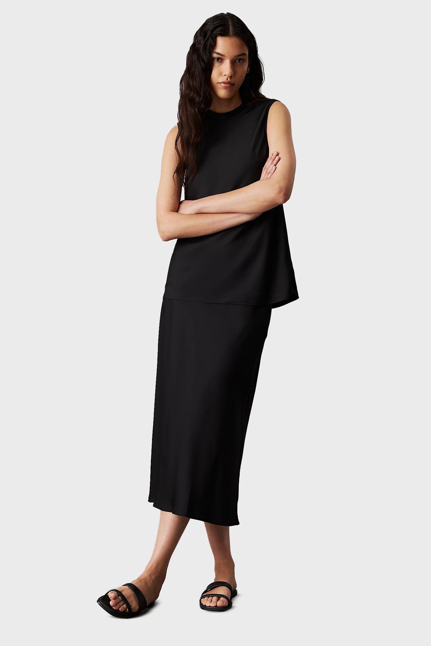 Женская черная юбка RECYCLED CDC BIAS CUT MIDI 2