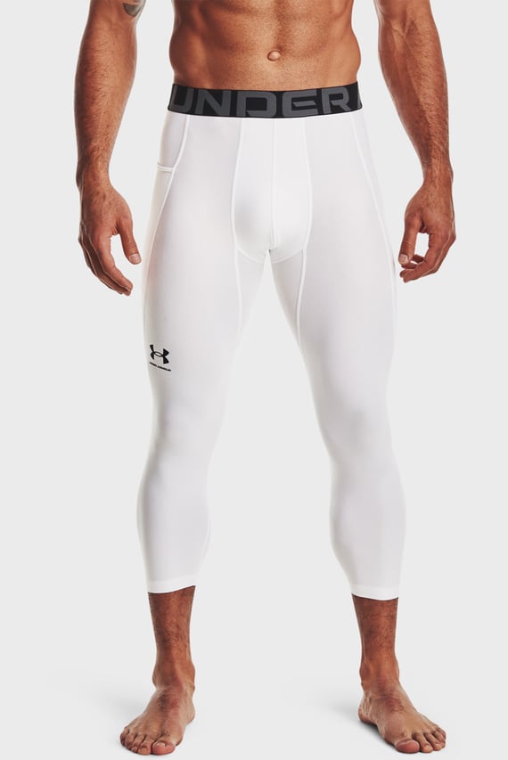 Мужские белые тайтсы UA HG Armour 3 4 Legging