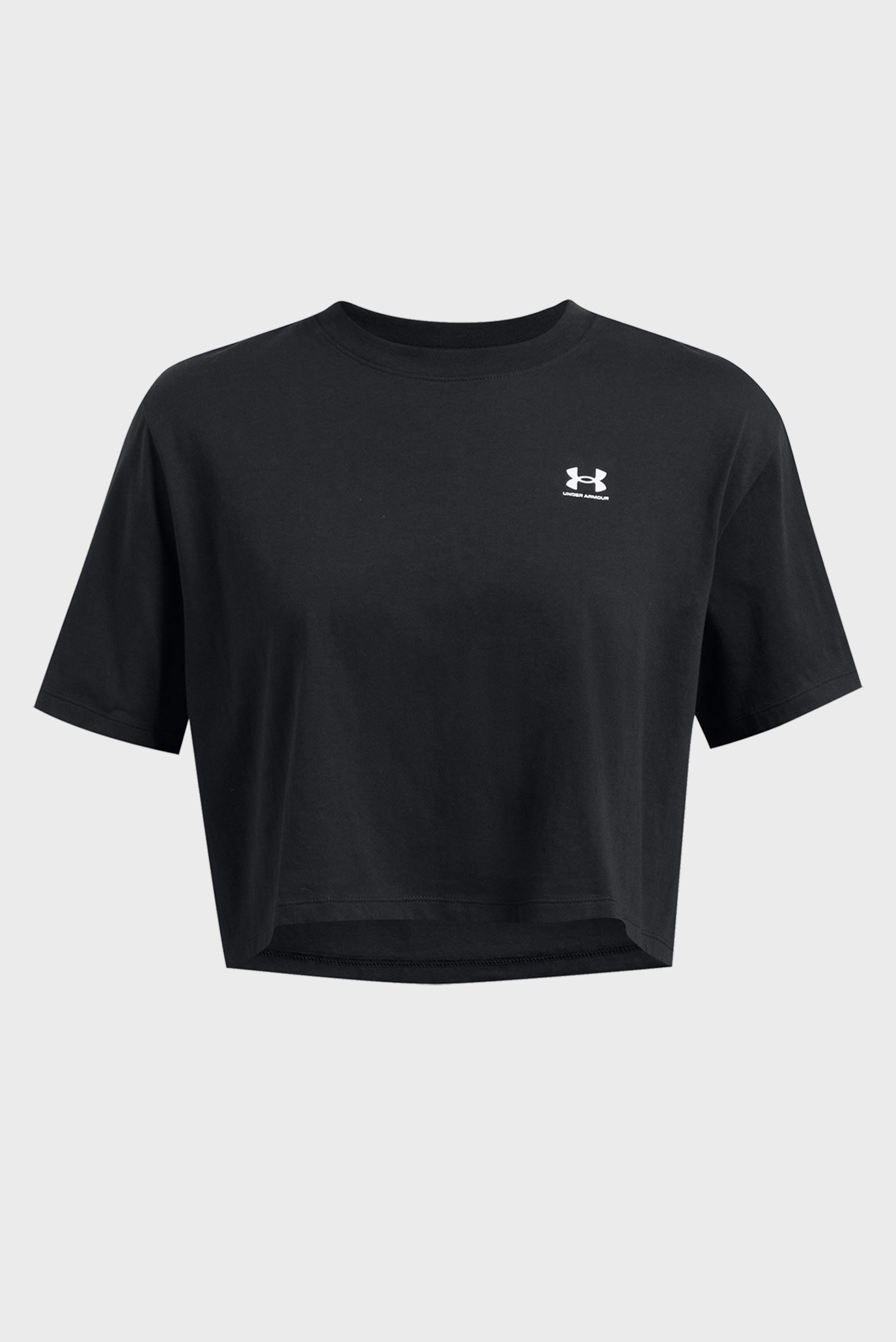 Женская черная футболка UA W BOXY CROP LOGO 3