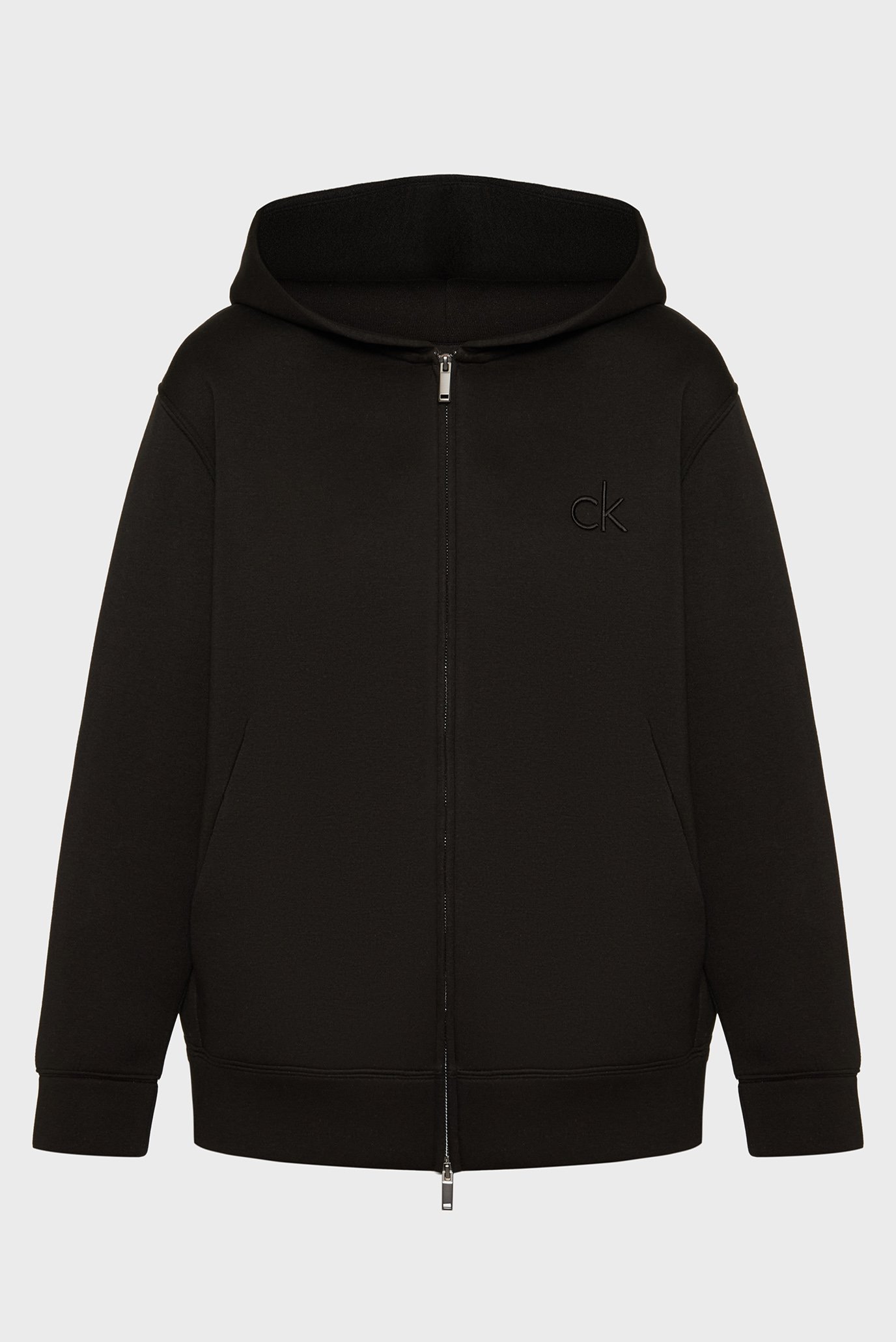 Реглан/VISCOSE BONDED CK EMB ZIP HOODIE 1