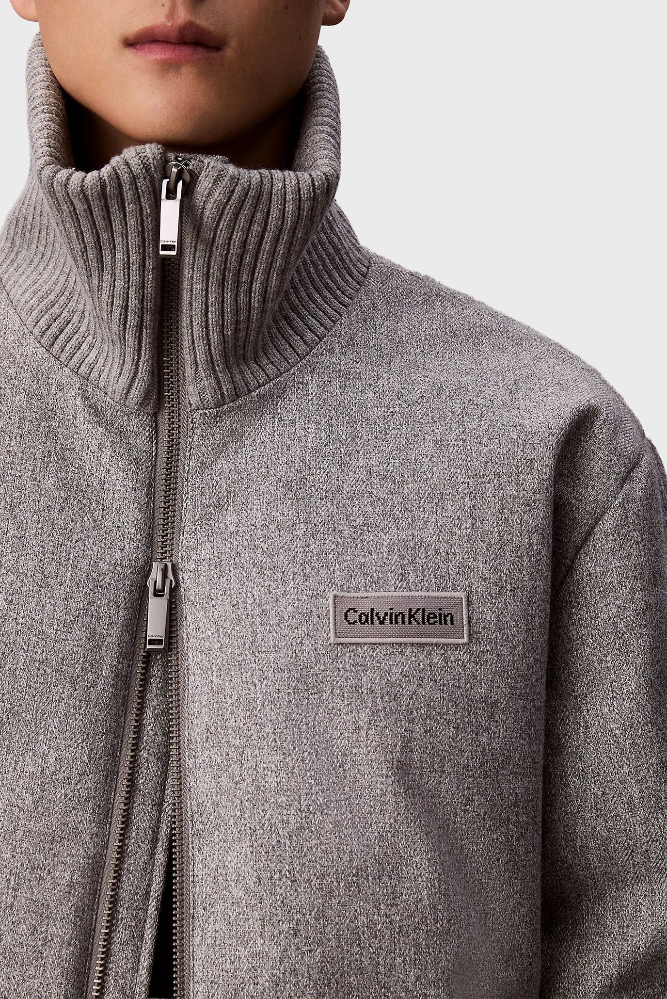 Куртка зимняя LS MELANGE RIB NECK WOOL PUFFER 5