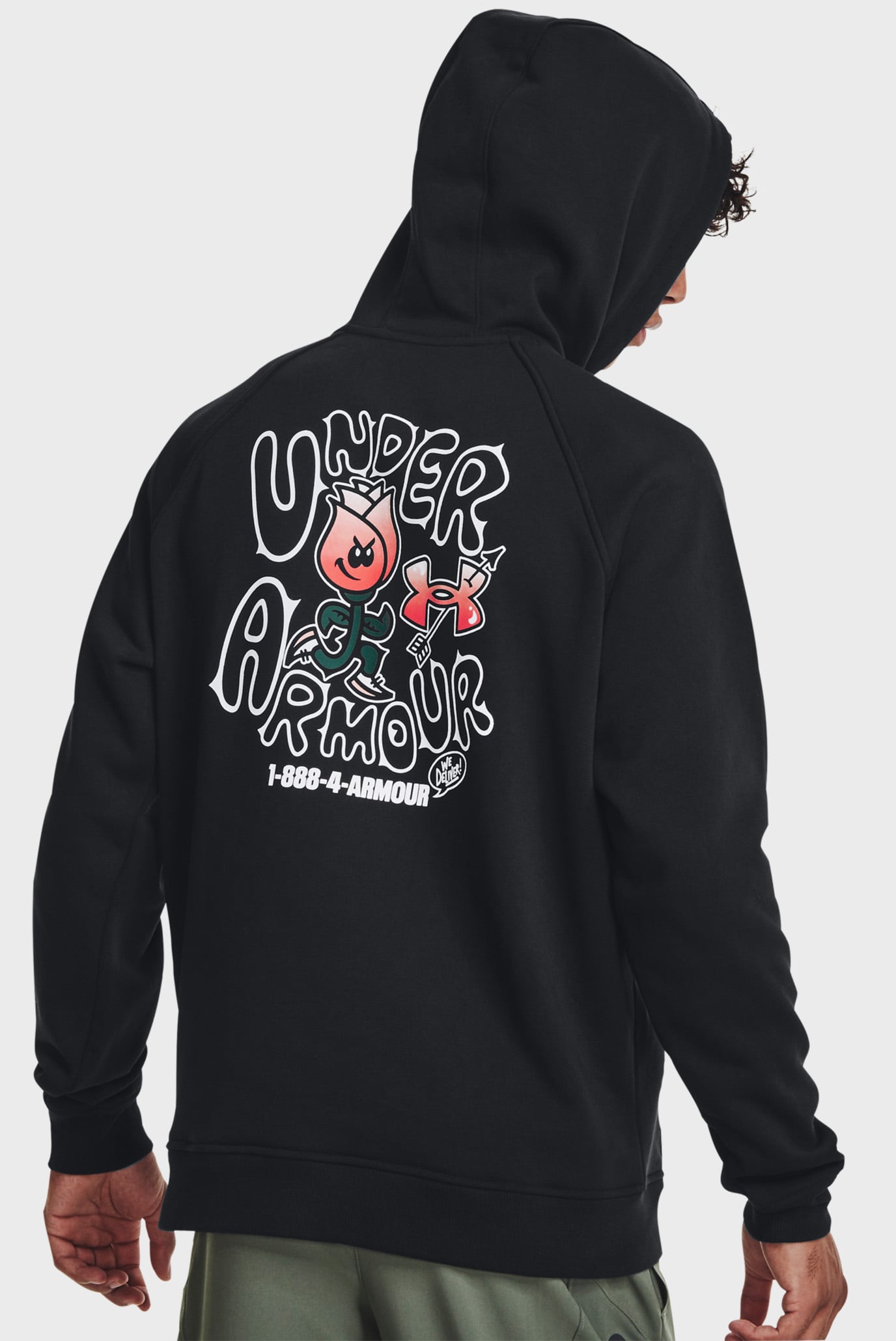 Мужское черное худи UA HW Terry Rose Hoodie 3