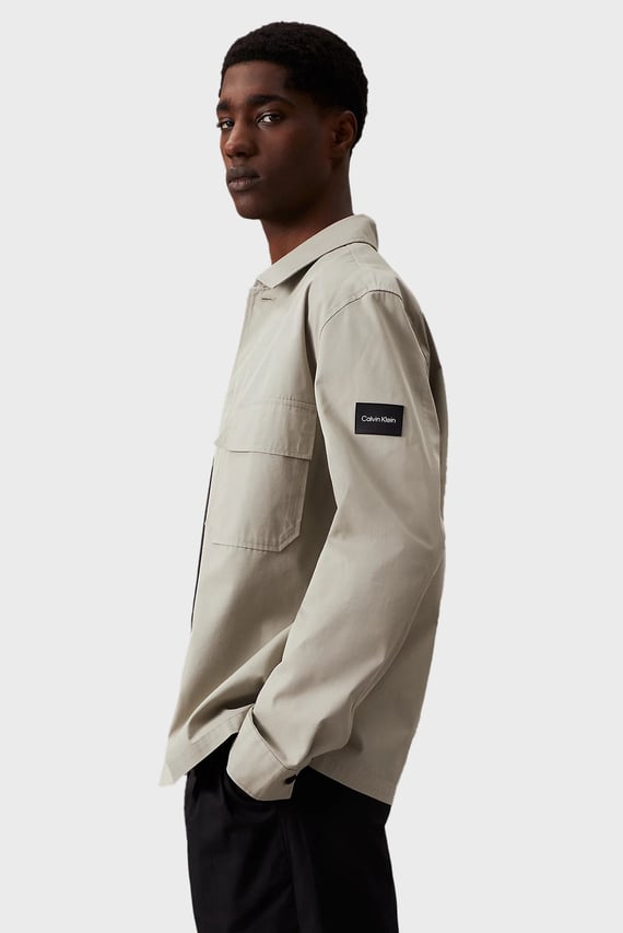 Мужская серая рубашка COTTON NYLON OVERSHIRT