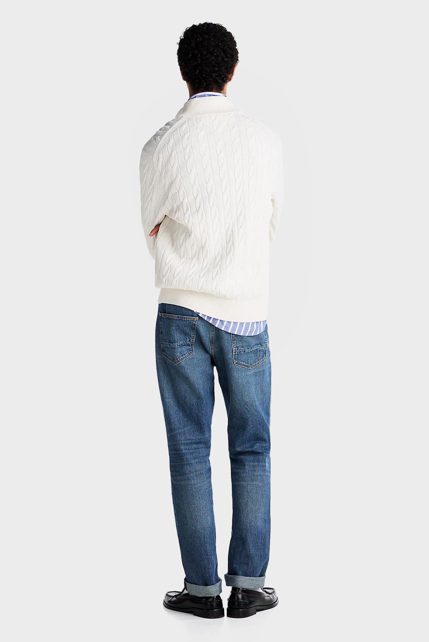 Свитер CLASSIC COTTON CABLE ZIP MOCK 3