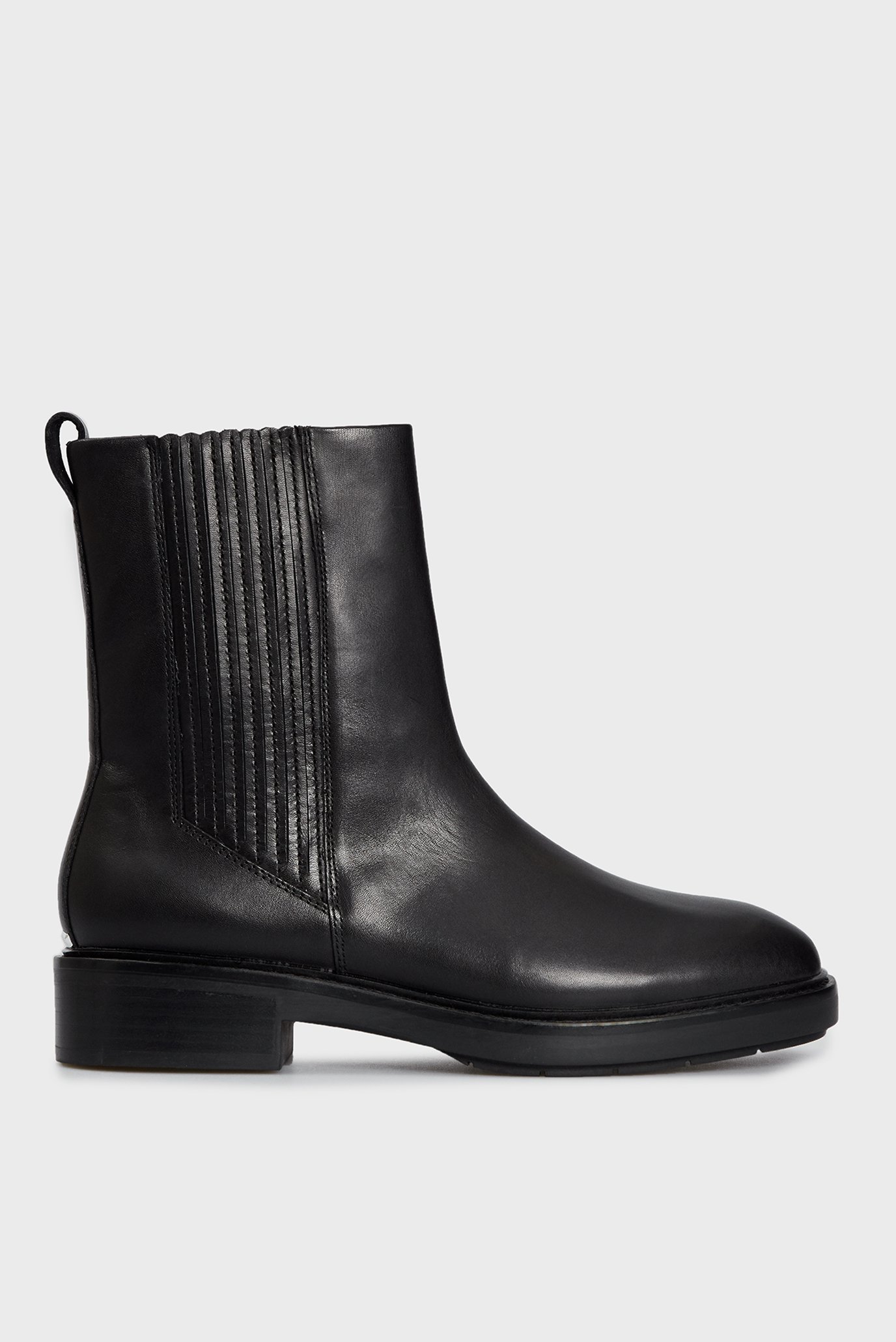 Женские черные кожаные челси 6