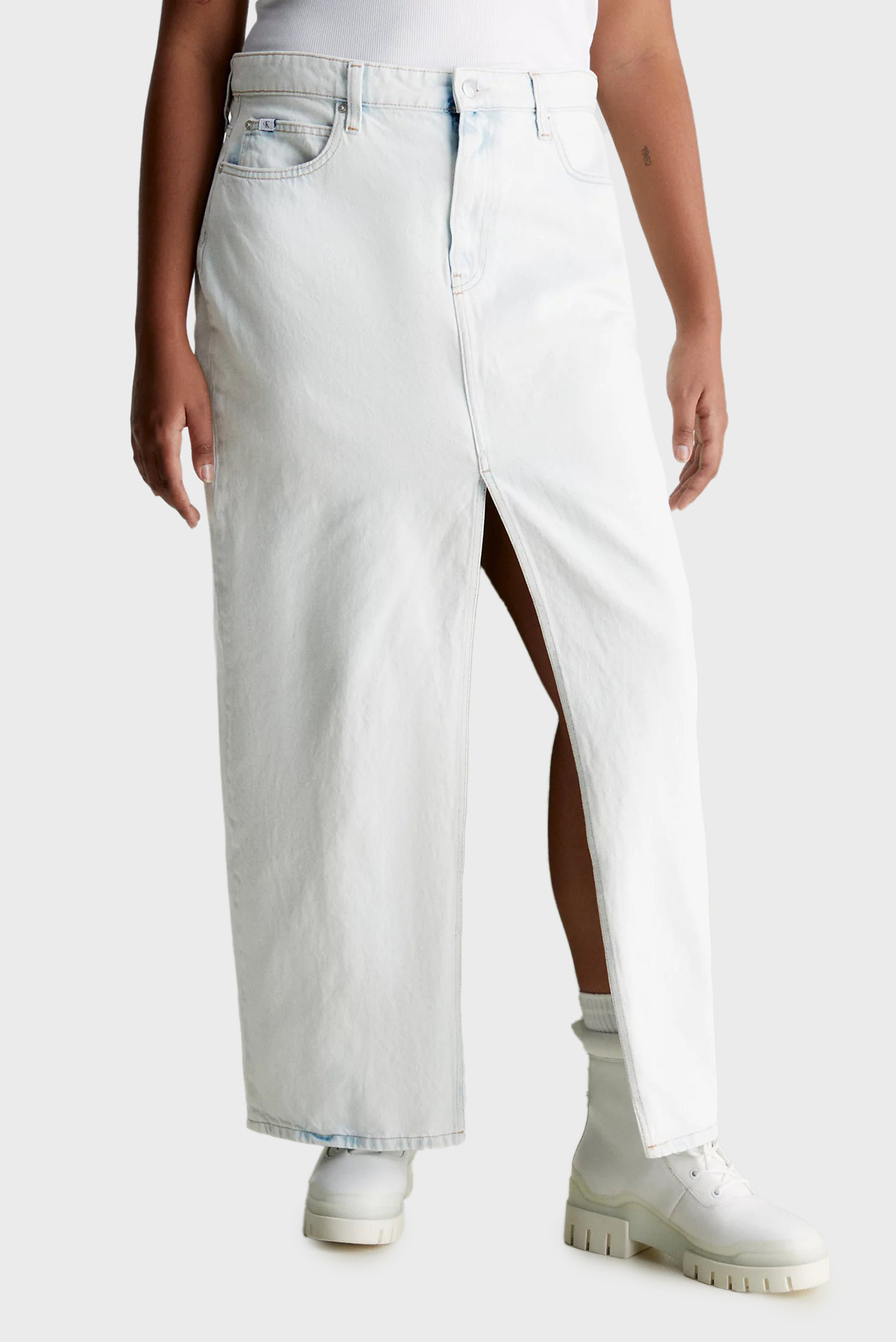 Юбка FRONT SPLIT MAXI DENIM SKIRT 4