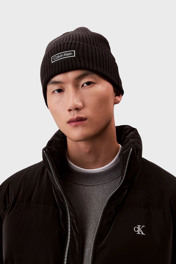 Шапка PATCH CHUNKY RIB COTTON BEANIE