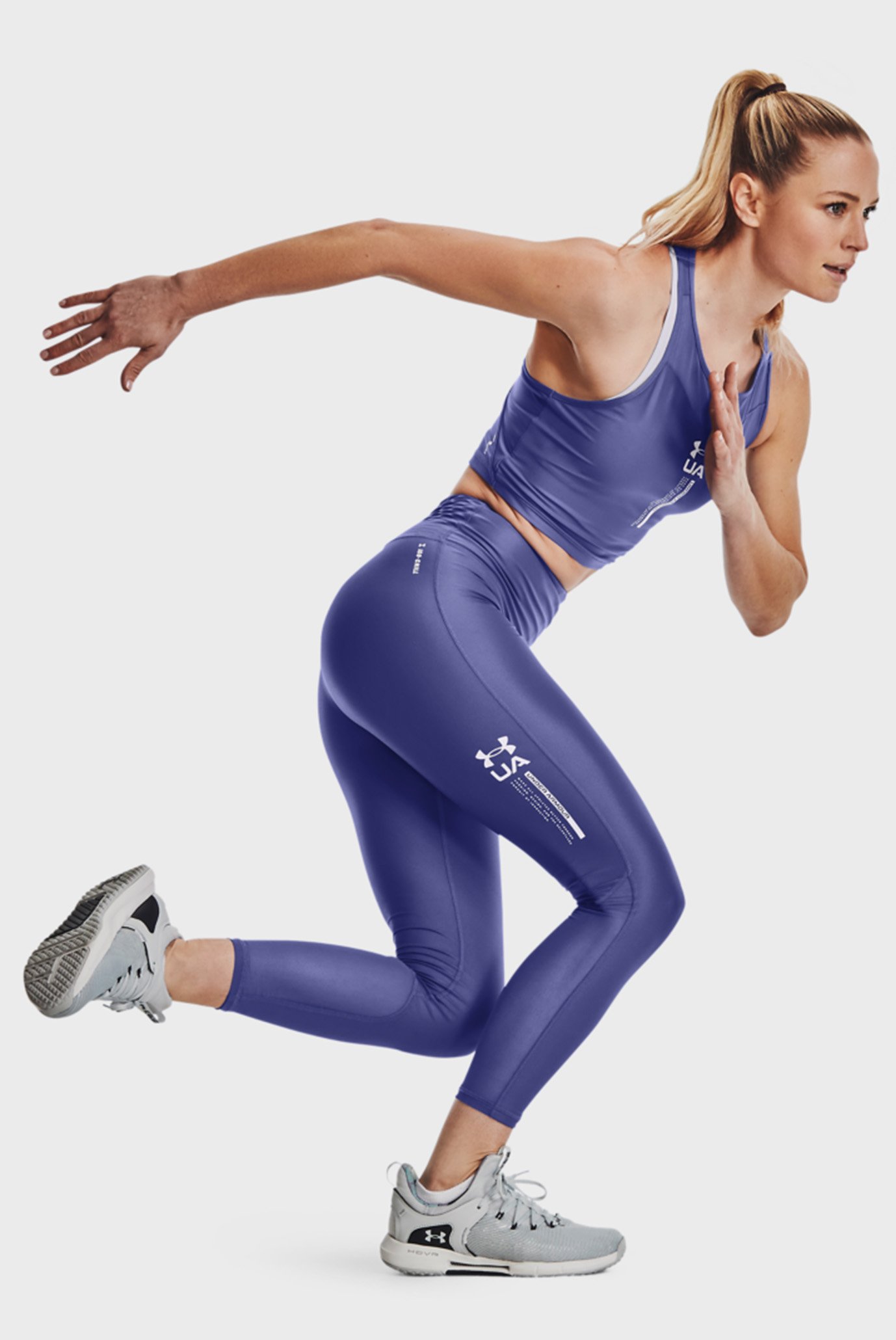 Женские фиолетовые тайтсы UA Iso Chill Ankle Leg NS 6