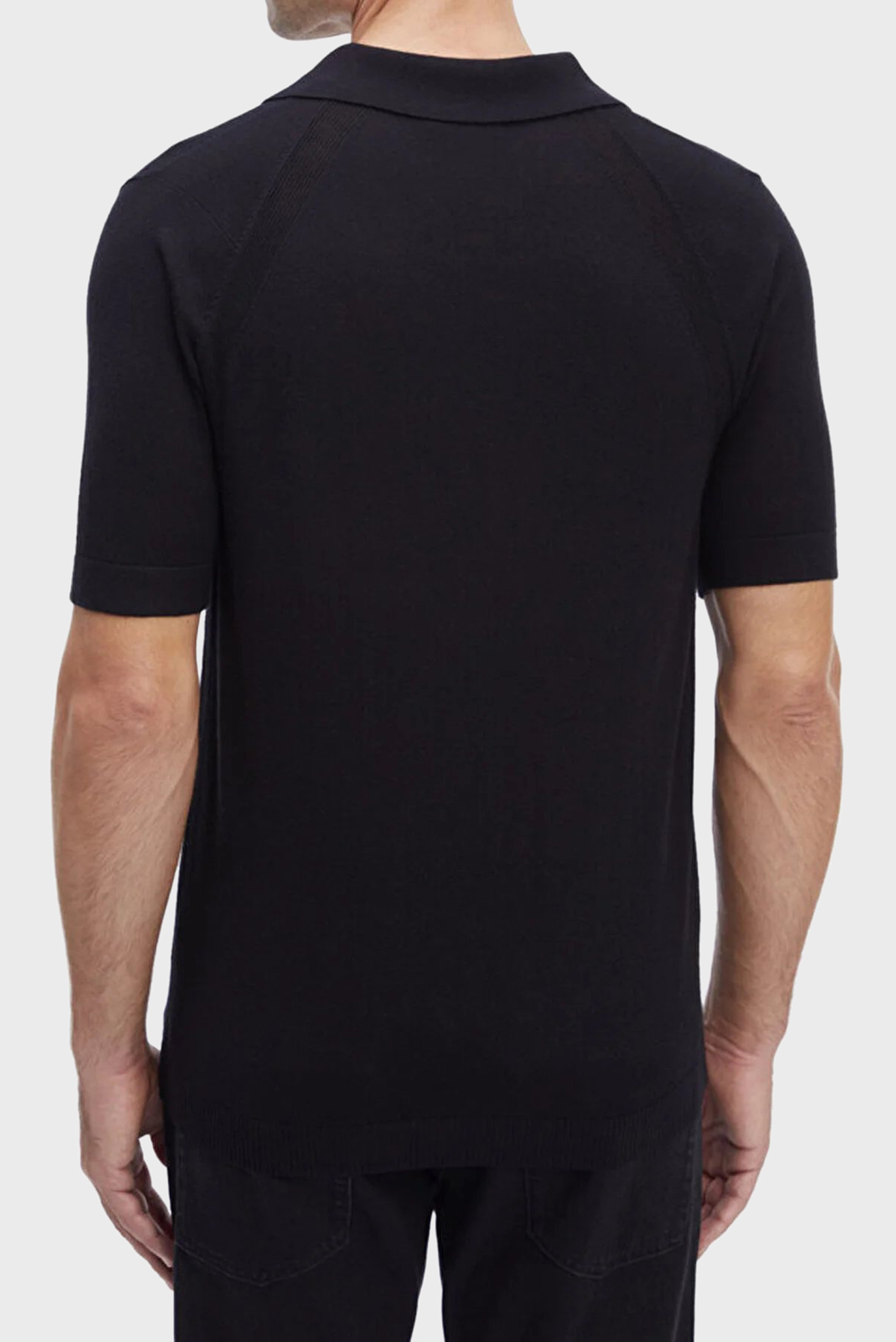 Мужское черное поло COTTON SILK BLEND 2