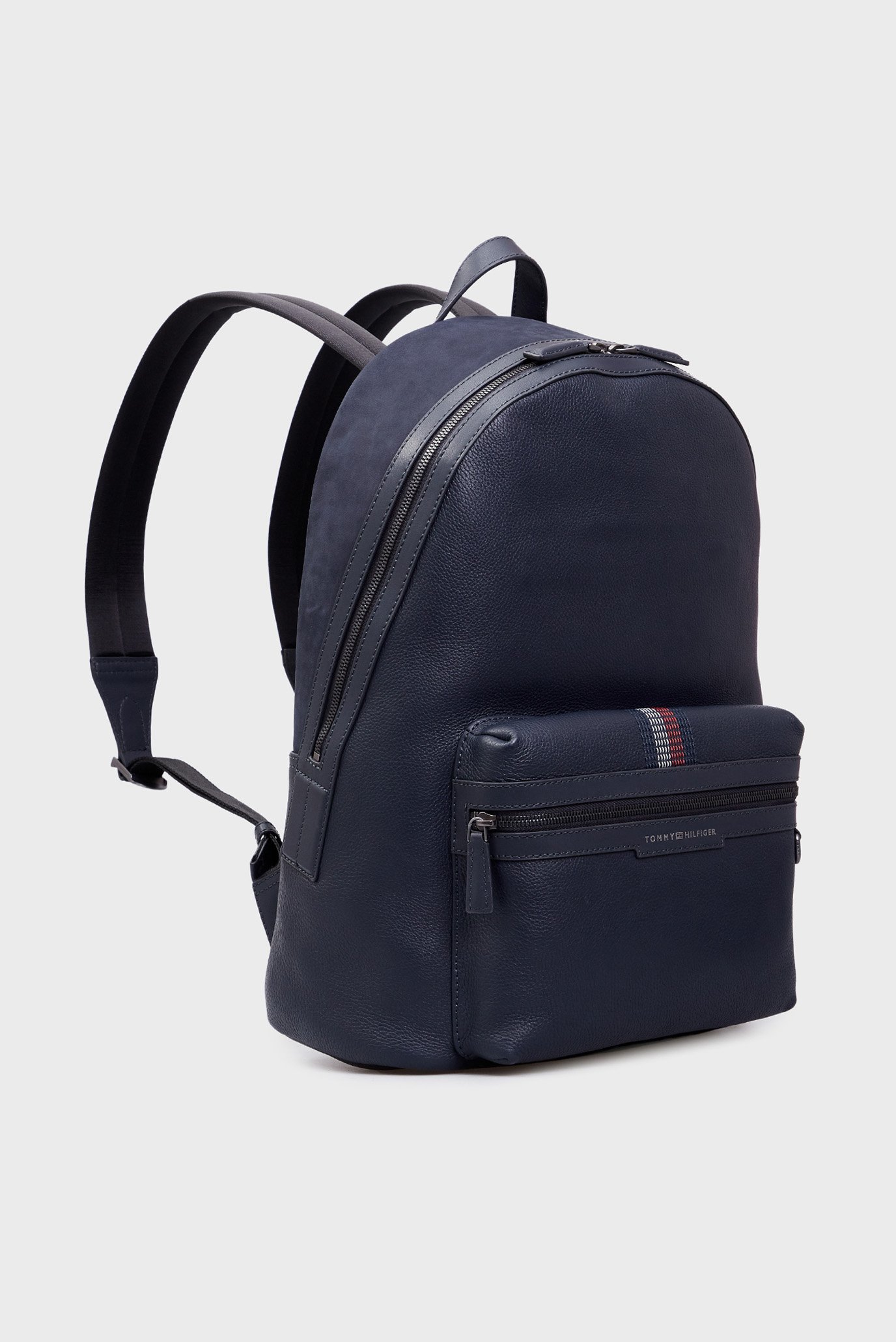 Мужской темно-синий кожаный рюкзак TH CASUAL LEATHER BACKPAC 3