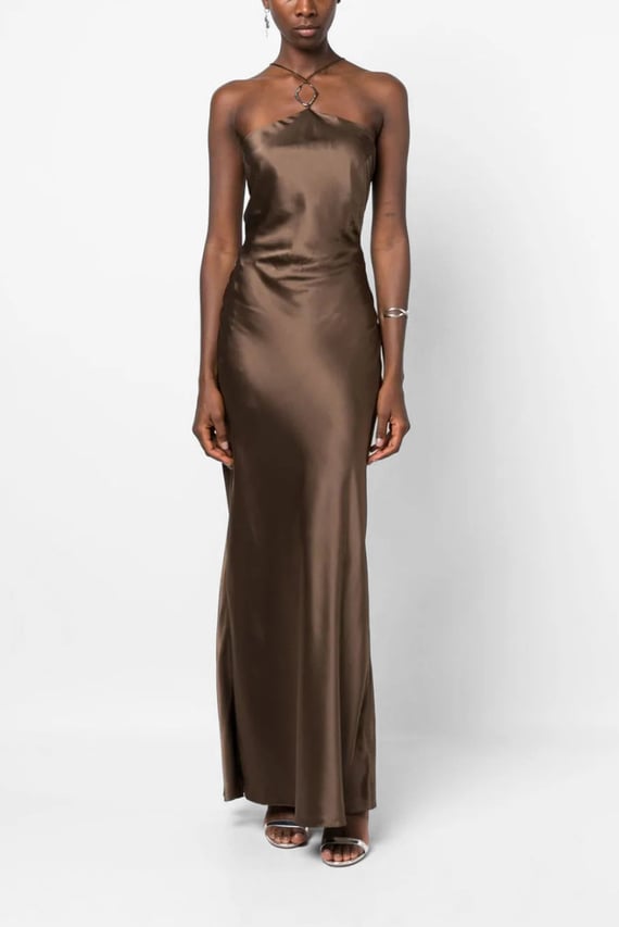 Платье SILK HALTERNECK SLIP MAXI DRESS