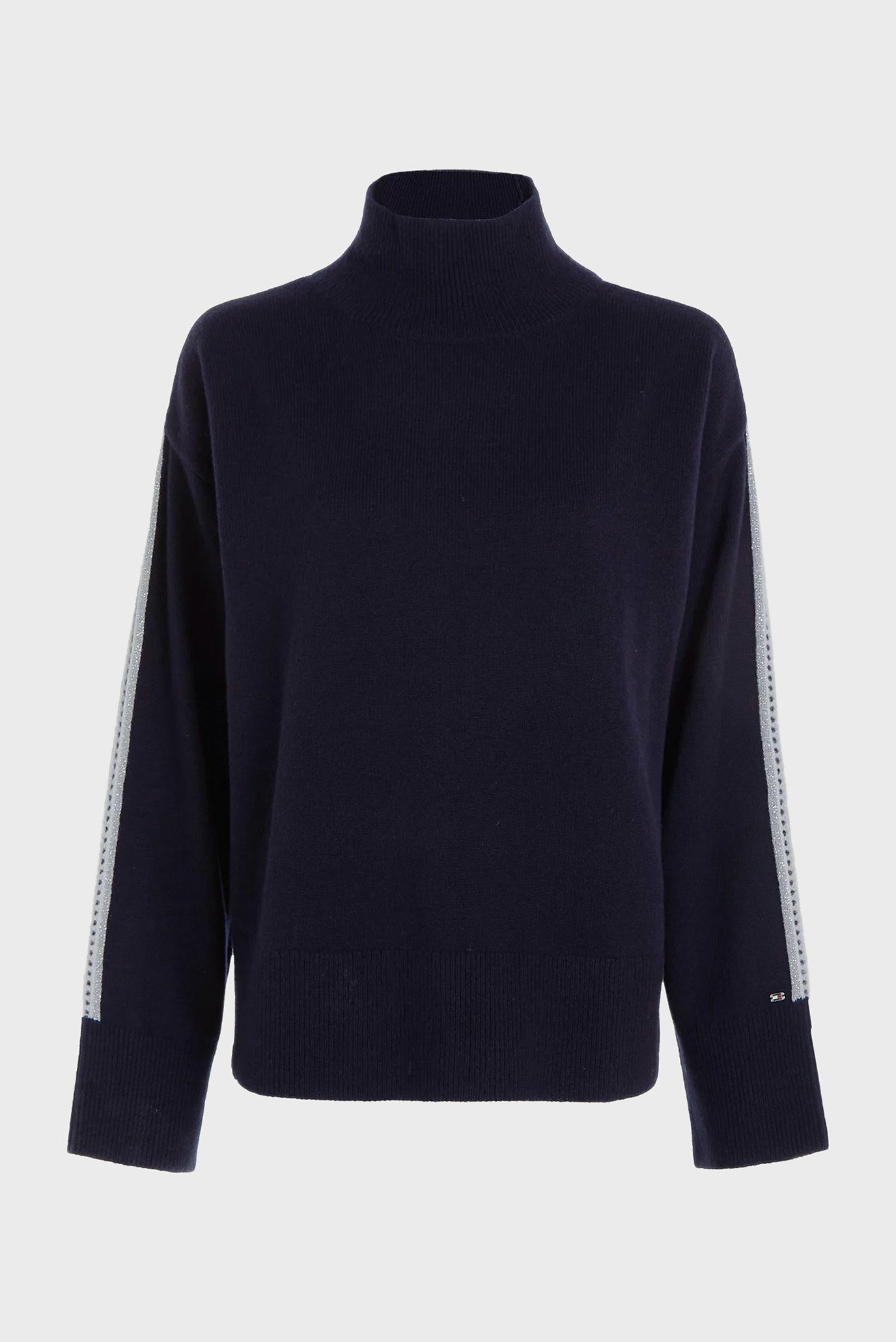 Женский темно-синий шерстяной свитер POINTELLE STRIPE 5