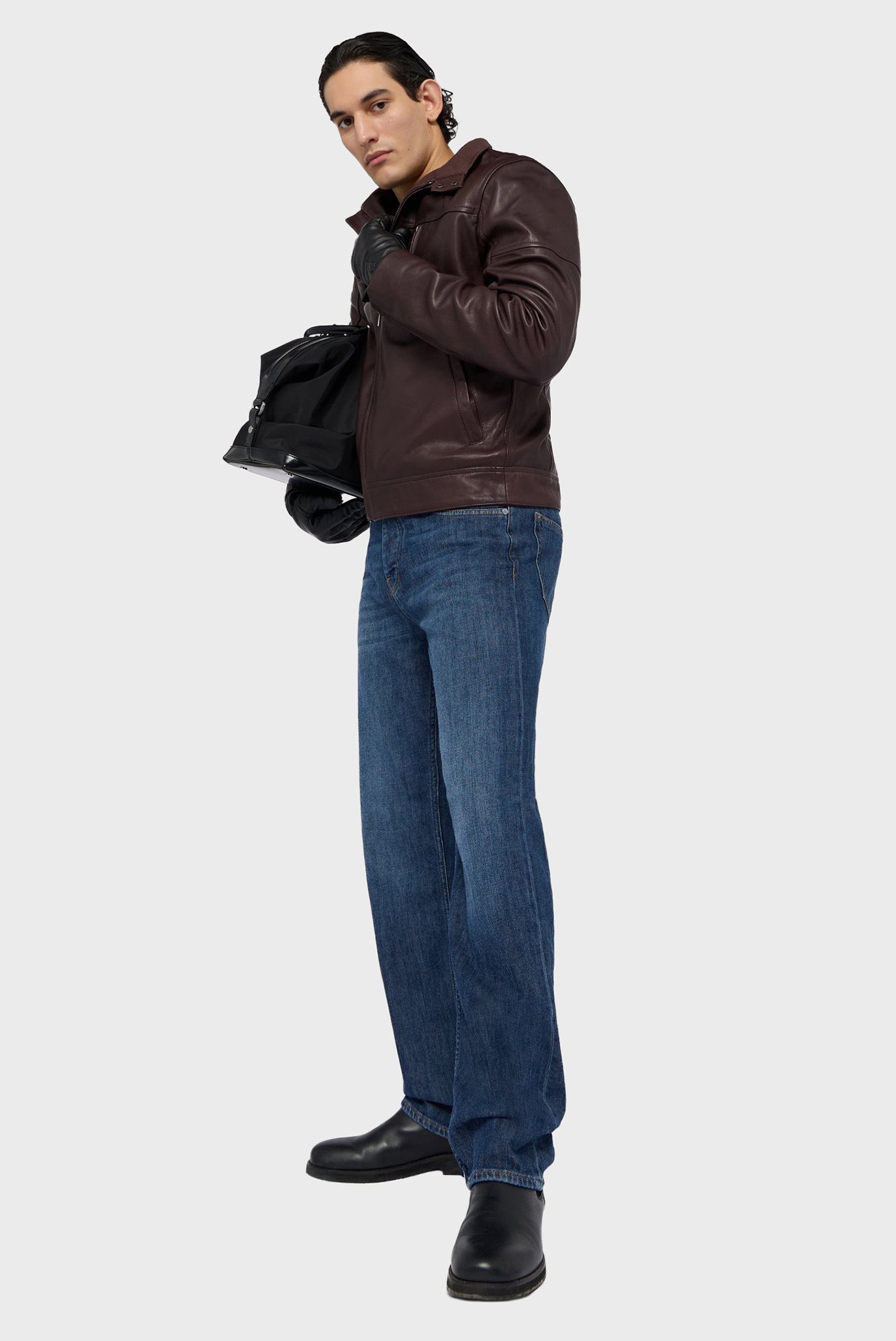 Джинсы MJ390D14 5 POCKET 390 STRAIGHT - BLUE DENIM SW + CHEMICAL 4