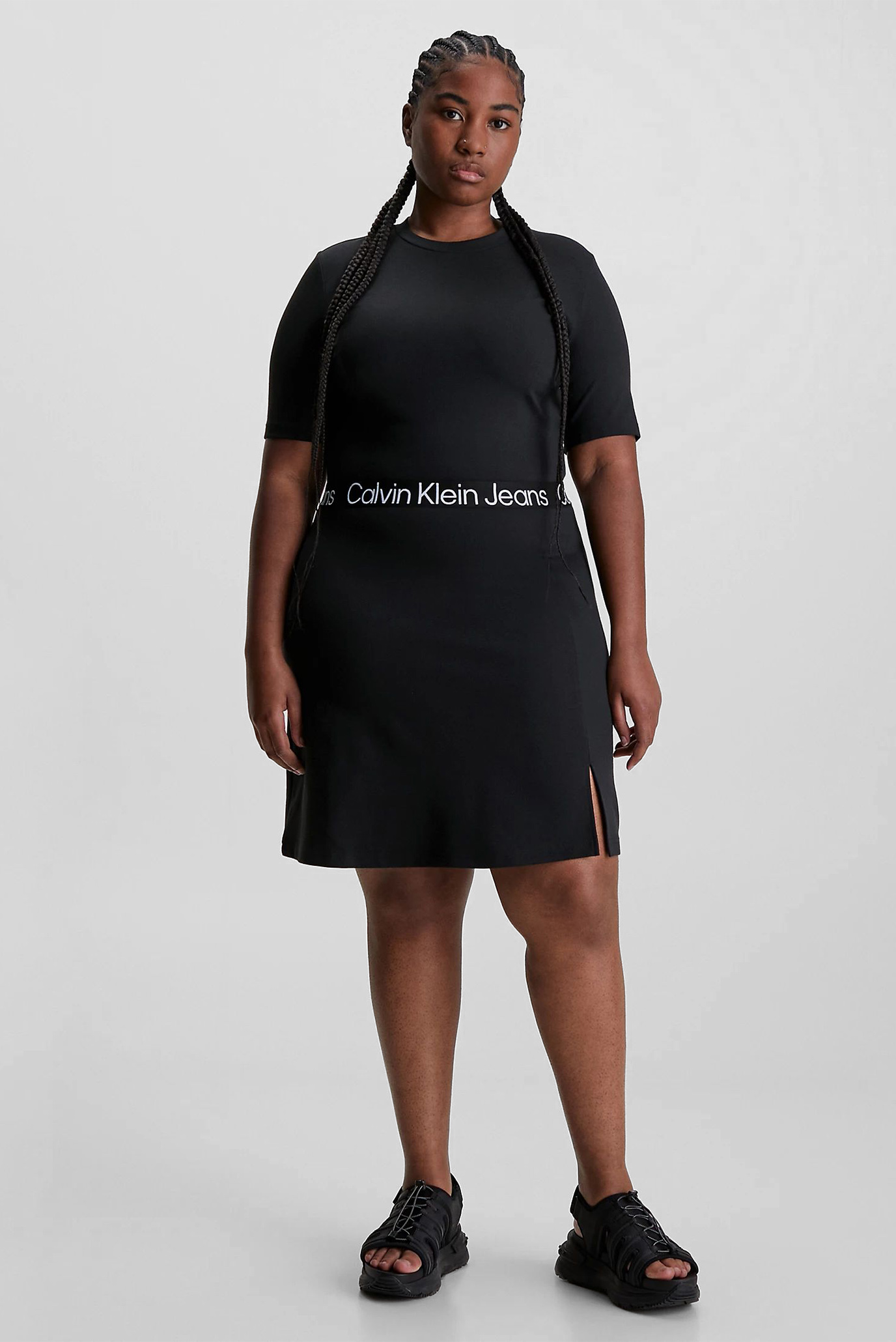 Calvin klein black short deals sleeve dress