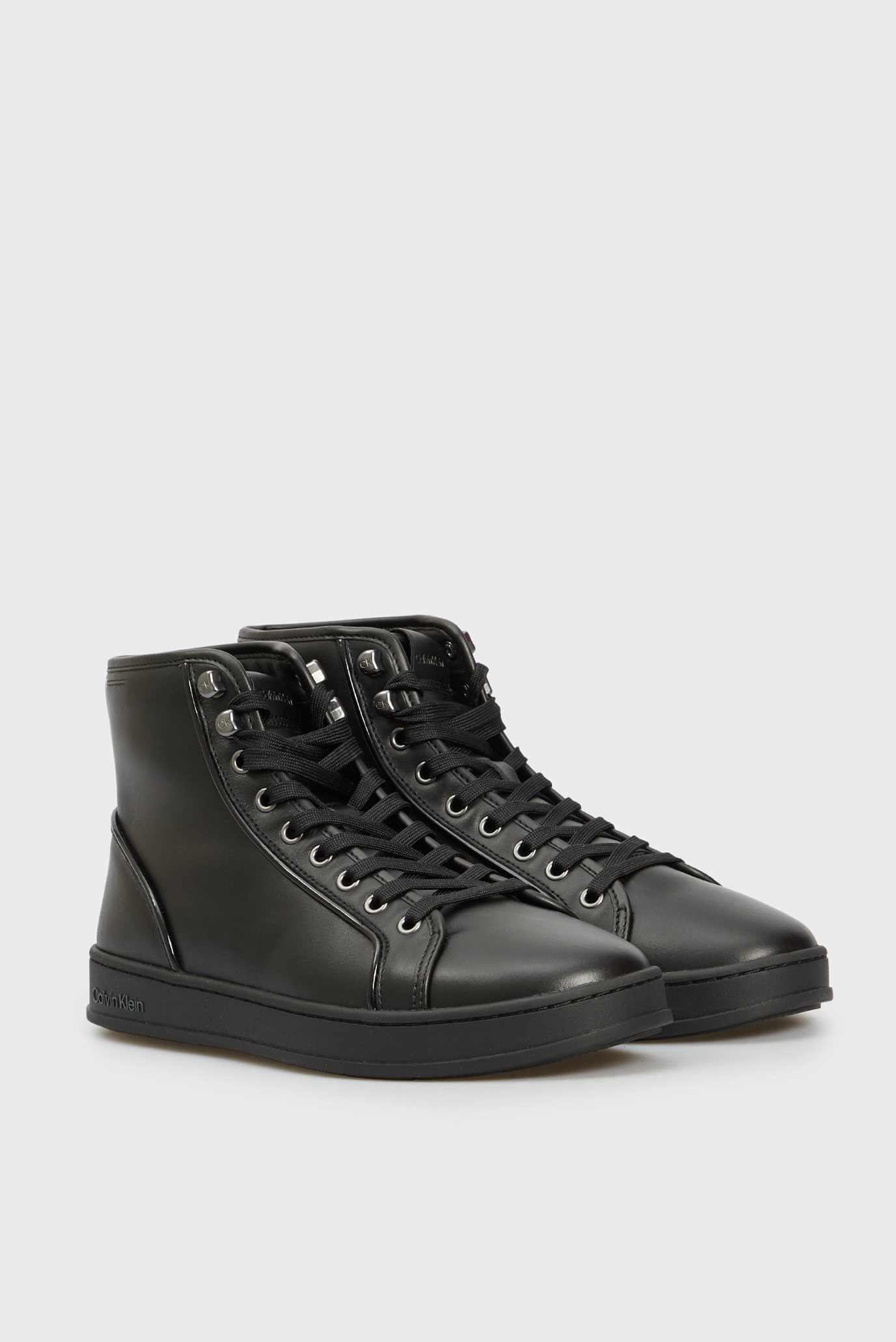 Мужские черные кожаные хайтопы HIGH TOP LACE UP PIPING 3
