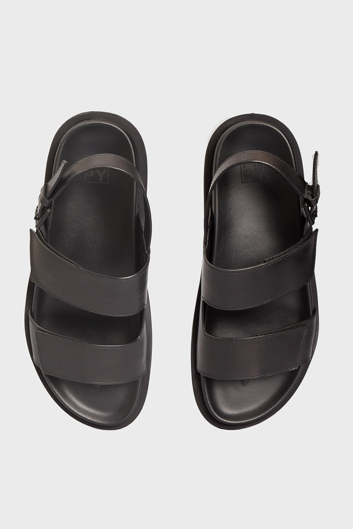 Мужские черные кожаные сандалии 4