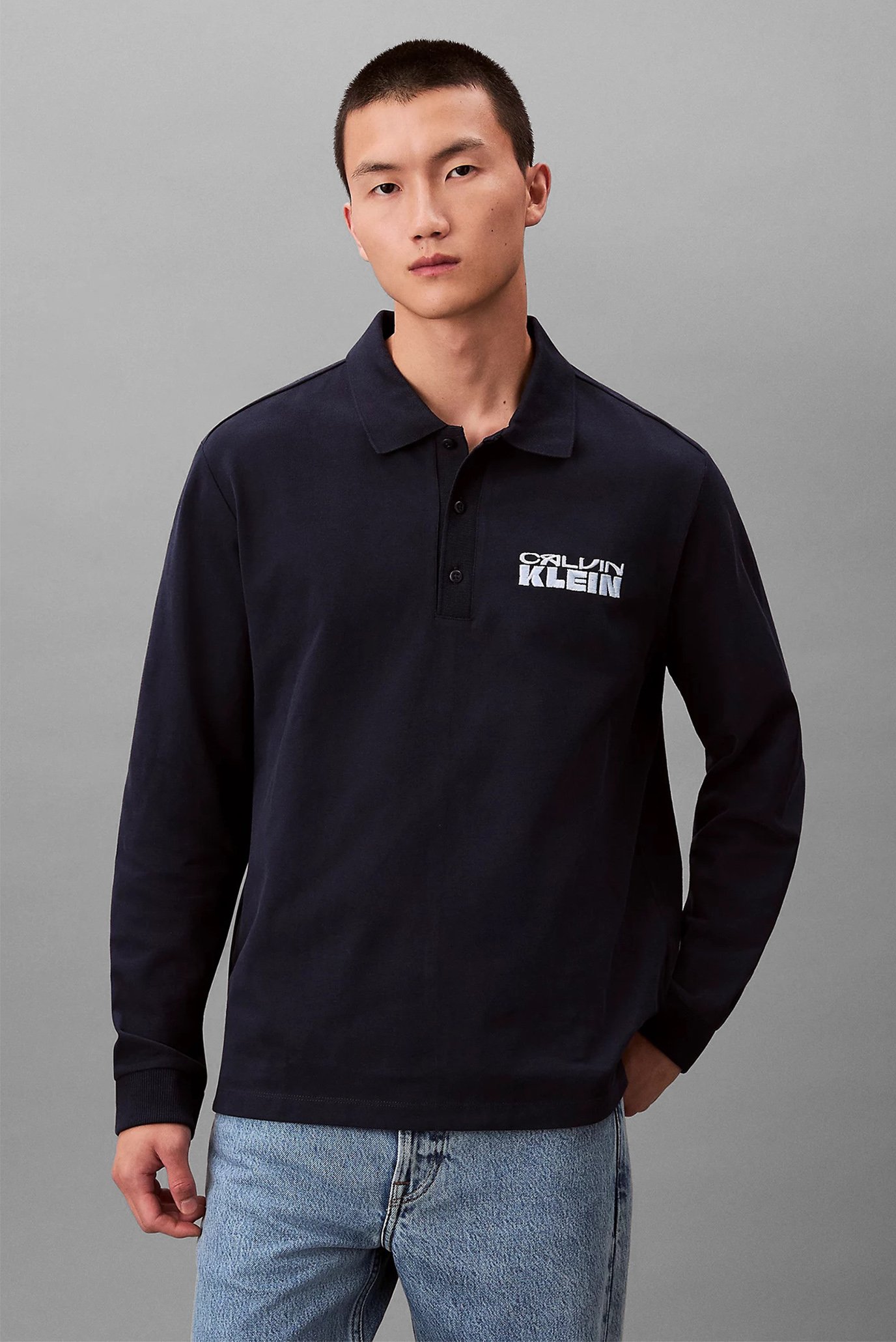 Поло с длинным рукавом LS SUEDED HEAVY JERSEY POLO 1