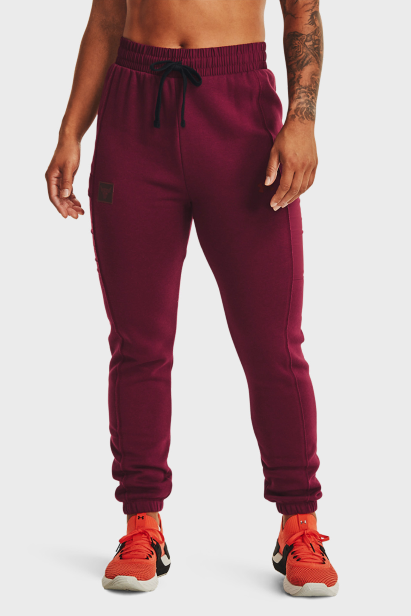 Женские бордовые спортивные брюки UA Prjct Rock Fleece Pant 1