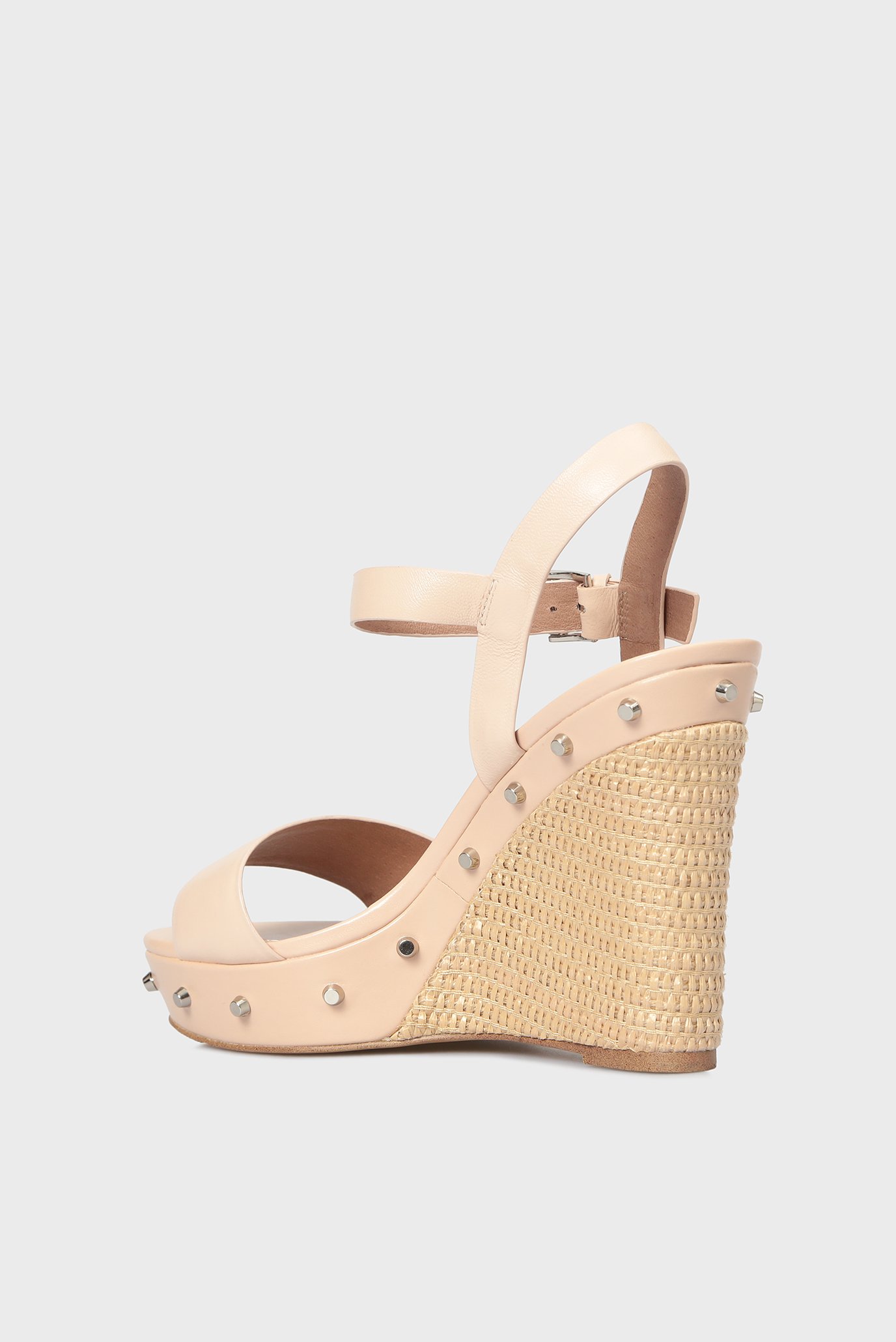 Женские бежевые кожаные босоножки 4