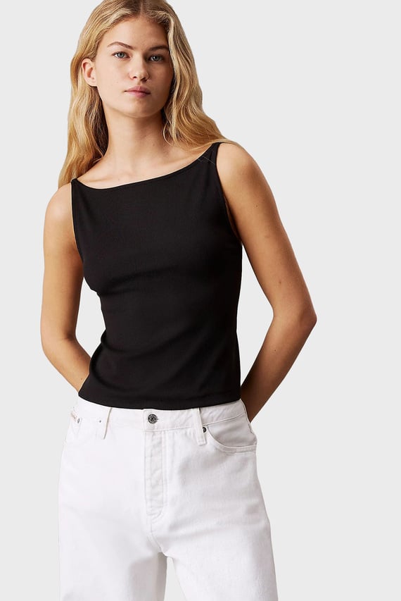 Женский черный топ LOGO ELASTIC OPEN BACK