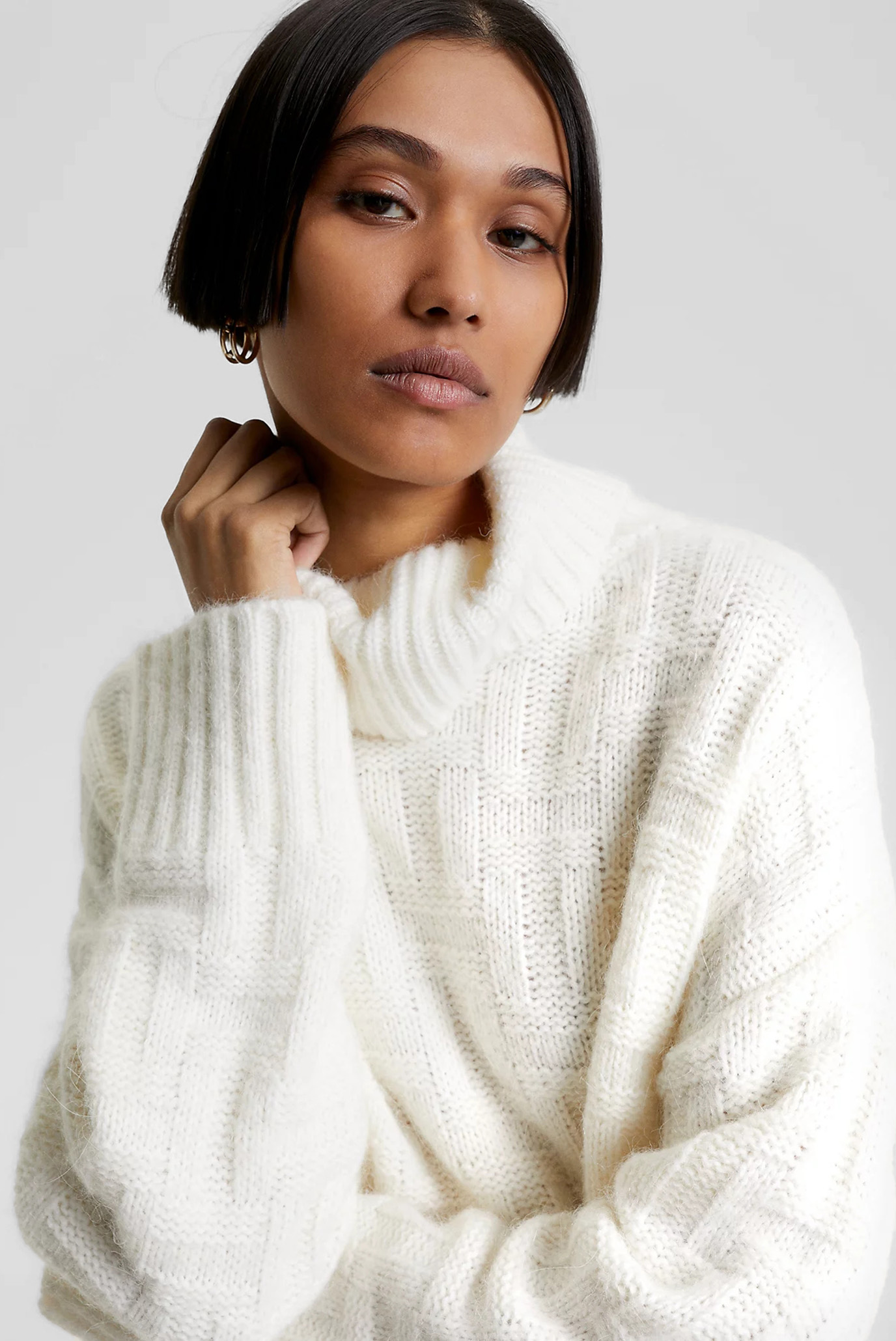 Женский белый гольф AMD TONAL TEXTURE ROLL-NK SWT 4