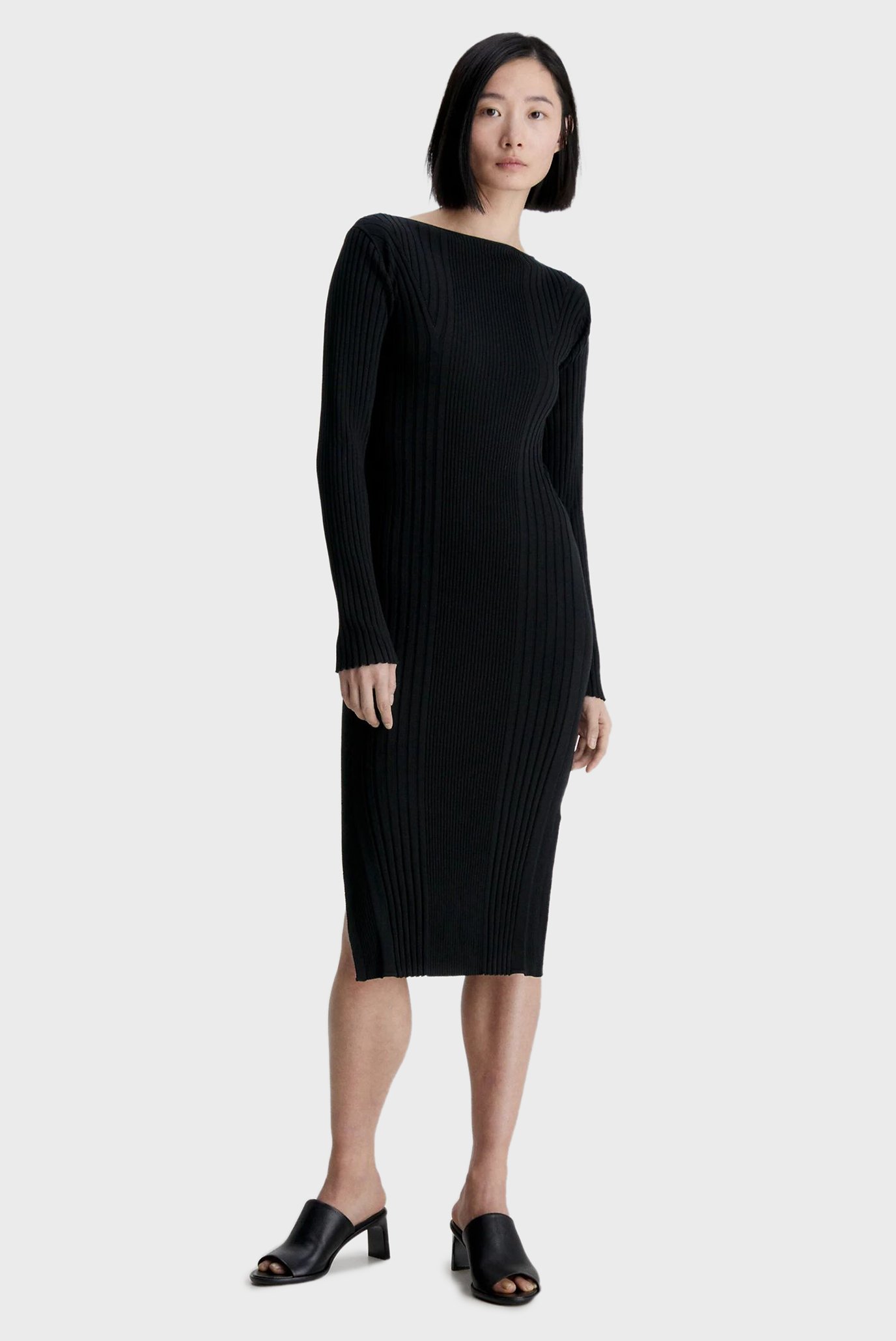 Женское черное платье ICONIC RIB OPEN BACKCalvin Klein Женское черное платье ICONIC RIB OPEN BACK 5
