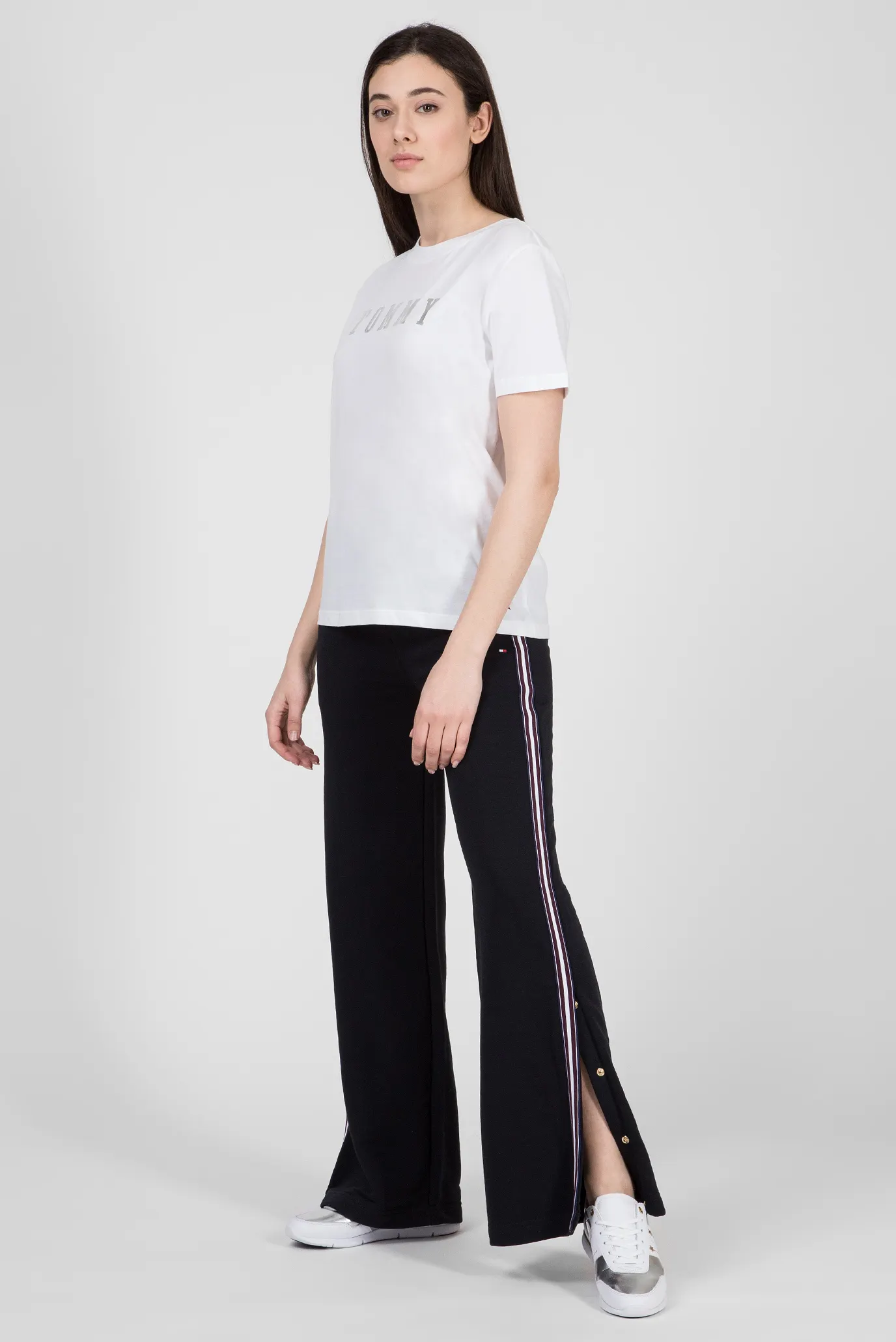 Женские черные брюки-клеш HALINA 10