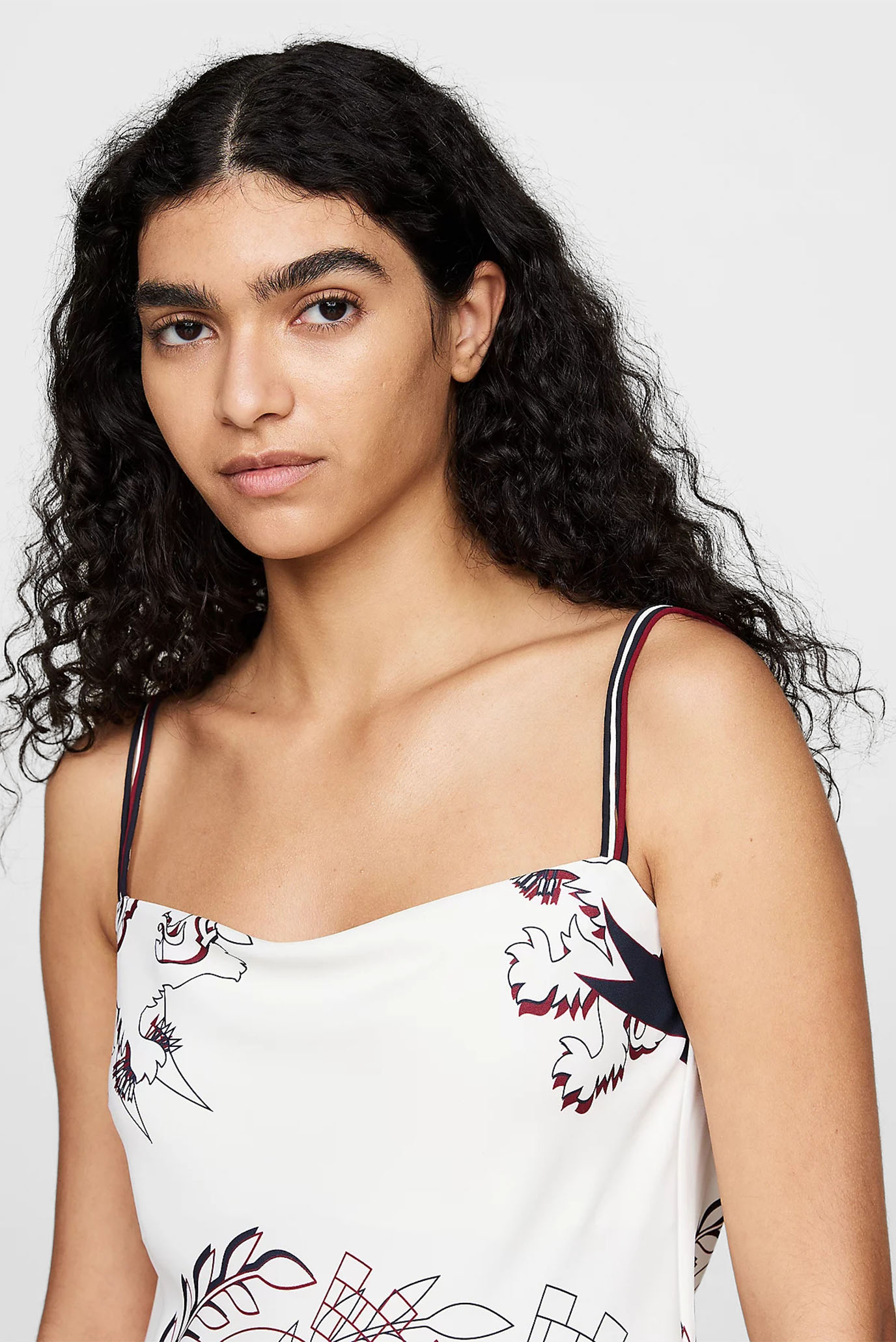 Женское белое платье с узором THC SLICED CREST SLIP DRESS 7