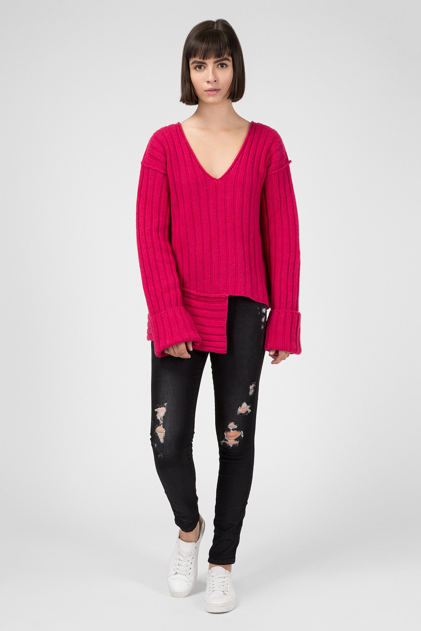 Женский черный пуловер 5