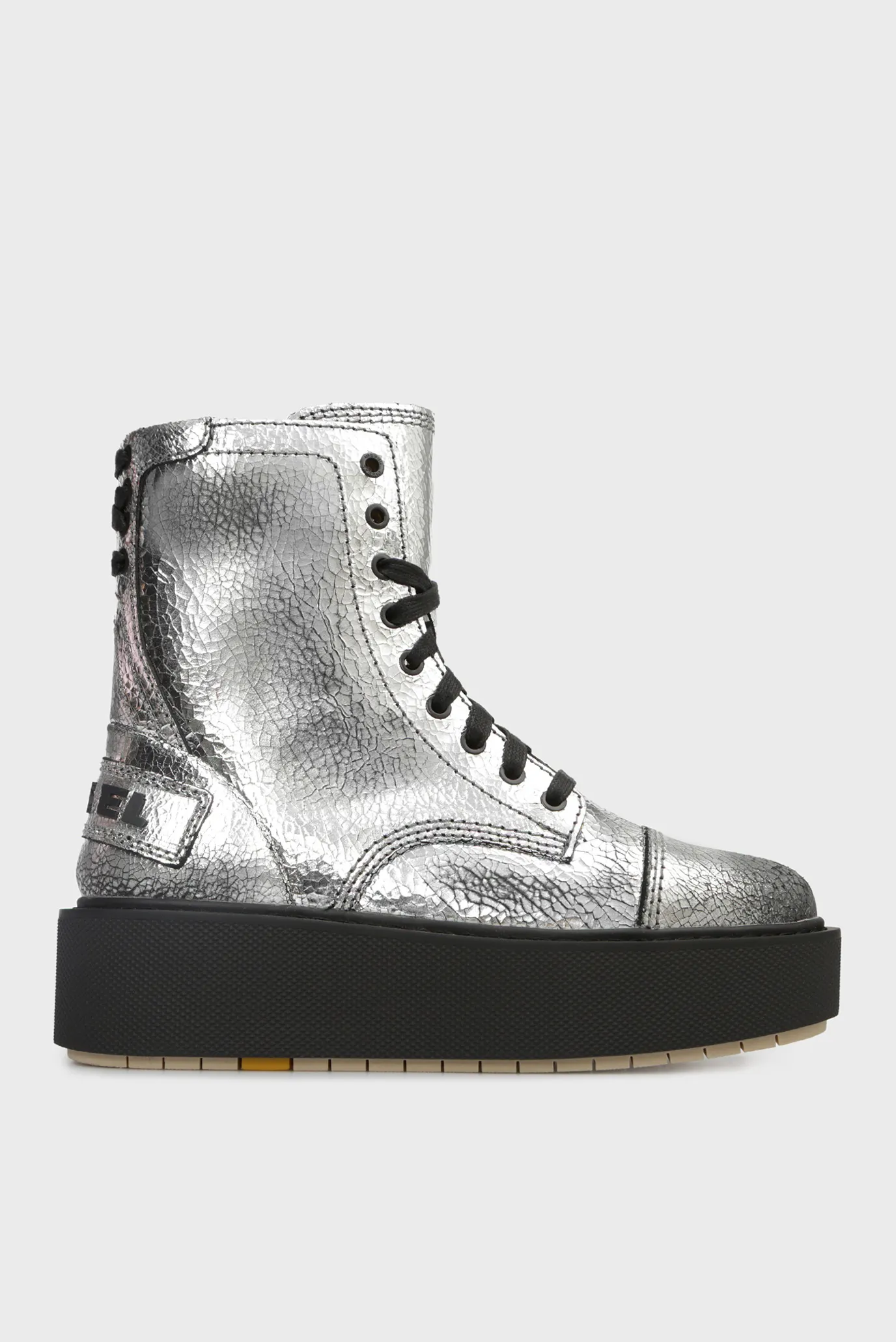 Женские серебристые кожаные ботинки CAGE 7