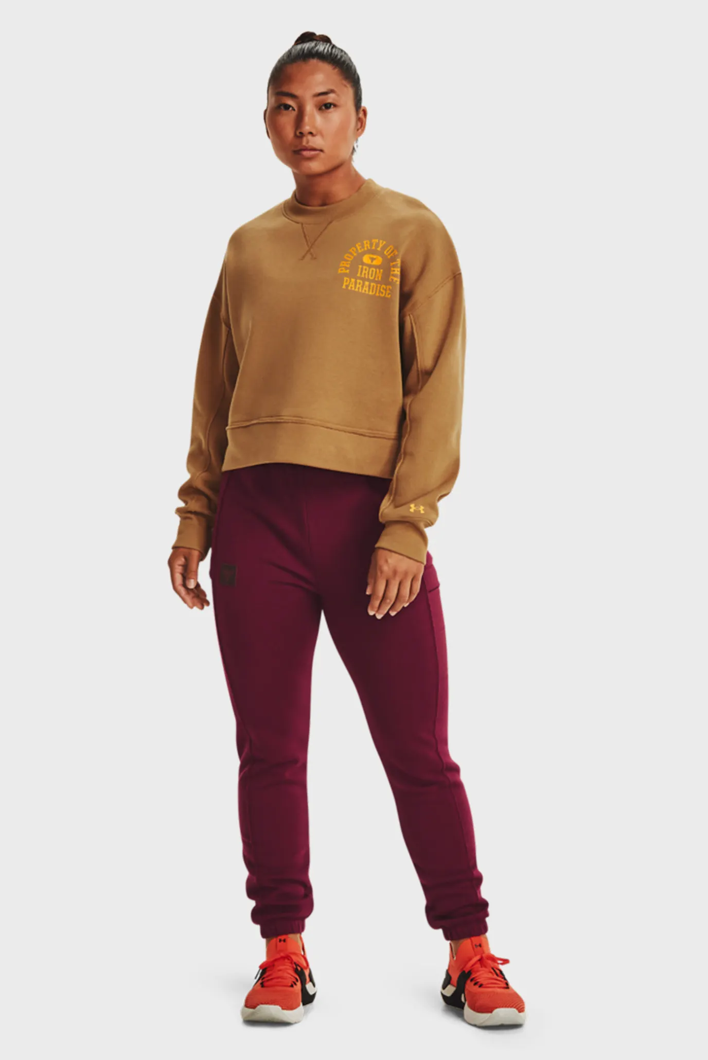 Женские бордовые спортивные брюки UA Prjct Rock Fleece Pant 7