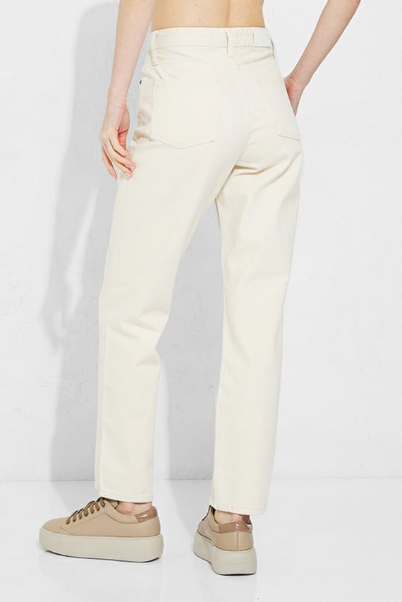 Джинсы HIGH RISE SLIM STRAIGHT - ECRU