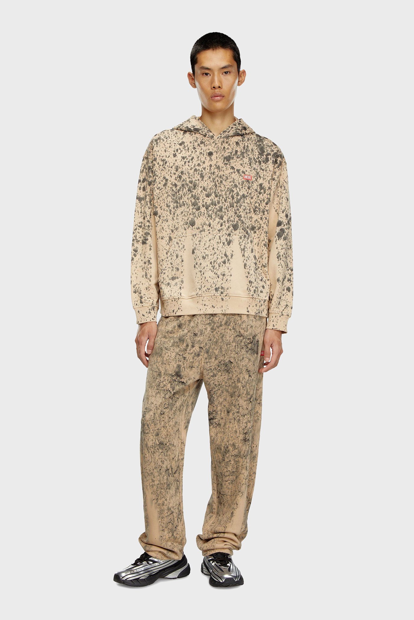 Мужское бежевое худи с узором S-BOXT-HOOD-K1 2