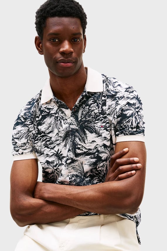 Поло ALL OVER PRINT LINEN REG POLO
