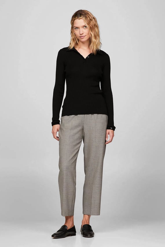 Поло FINE RIBS POLO SWEATER