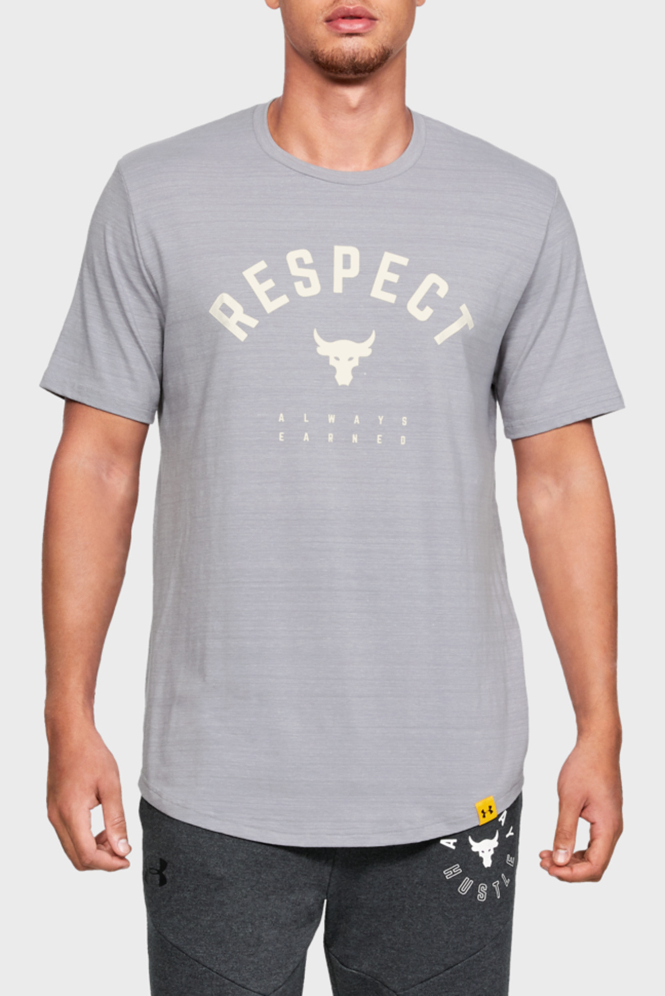 Мужская серая футболка PROJECT ROCK RESPECT TEE 1