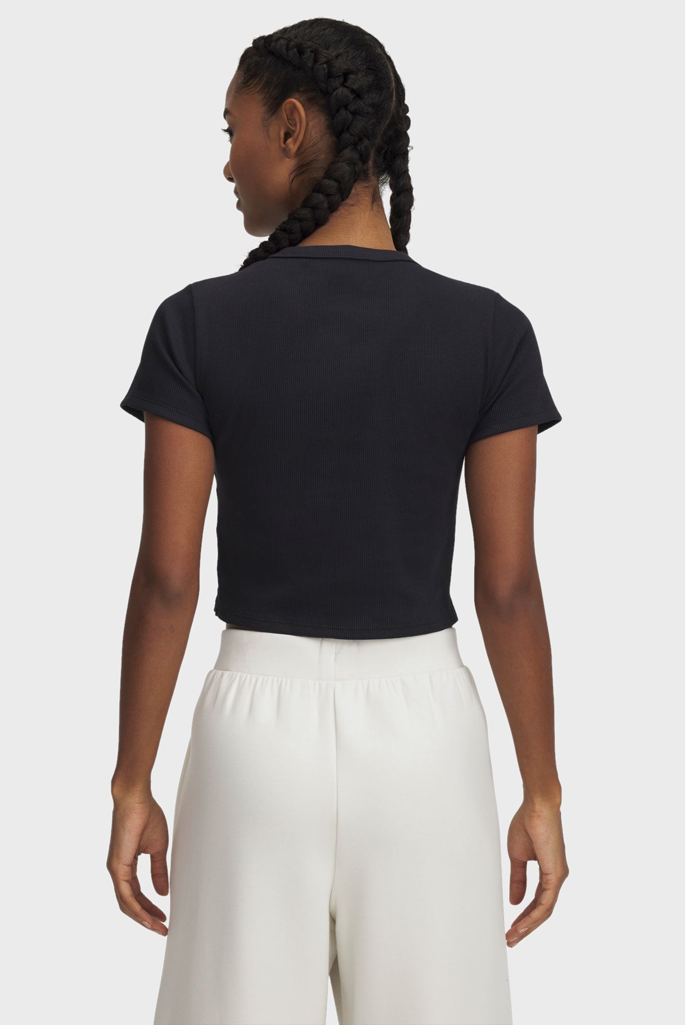 Женская черная футболка UA Rival Rib Baby TeeUnder Armour Женская черная футболка UA Rival Rib Baby Tee 2