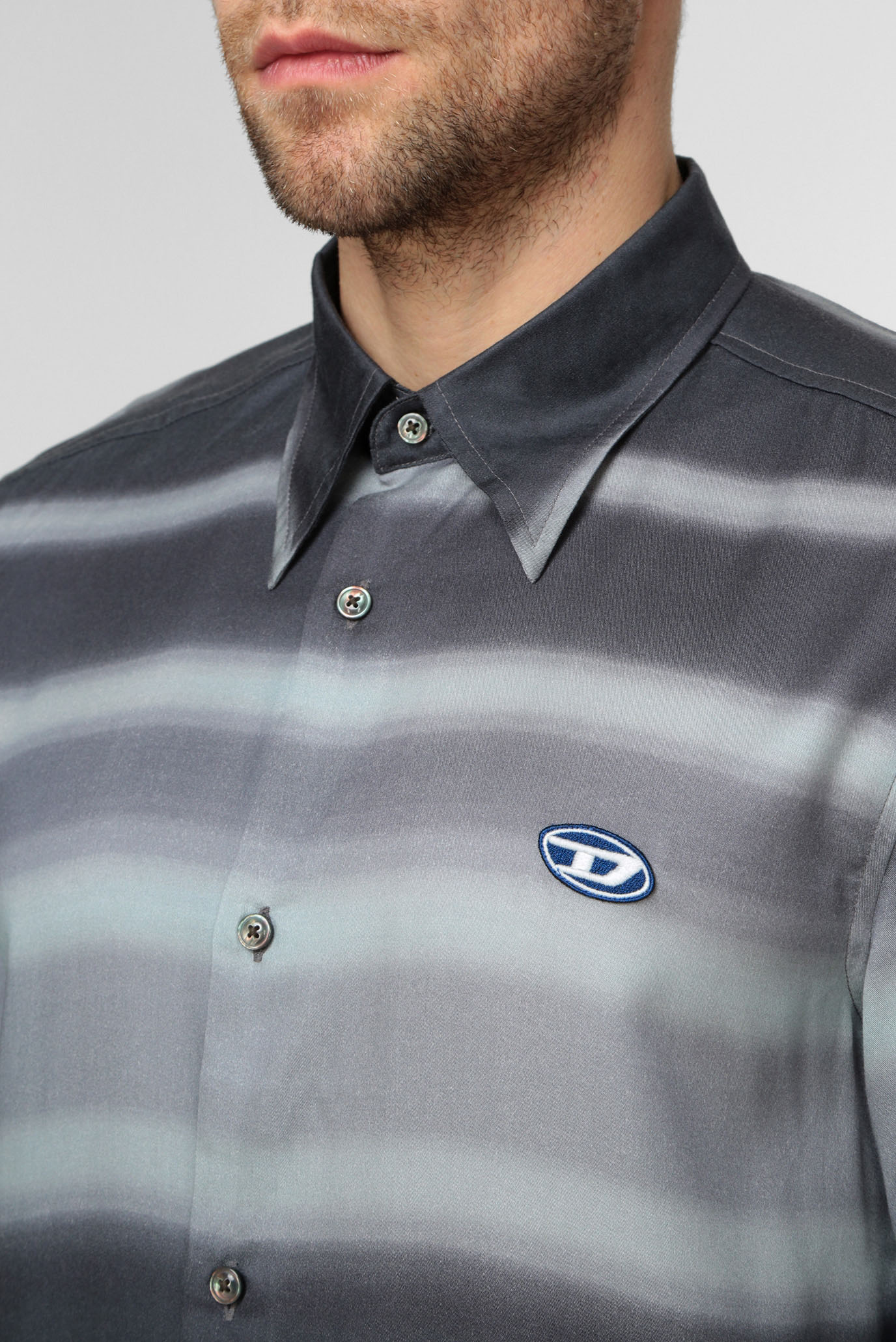 Мужская черная рубашка ТUCKER-STRIPE 8