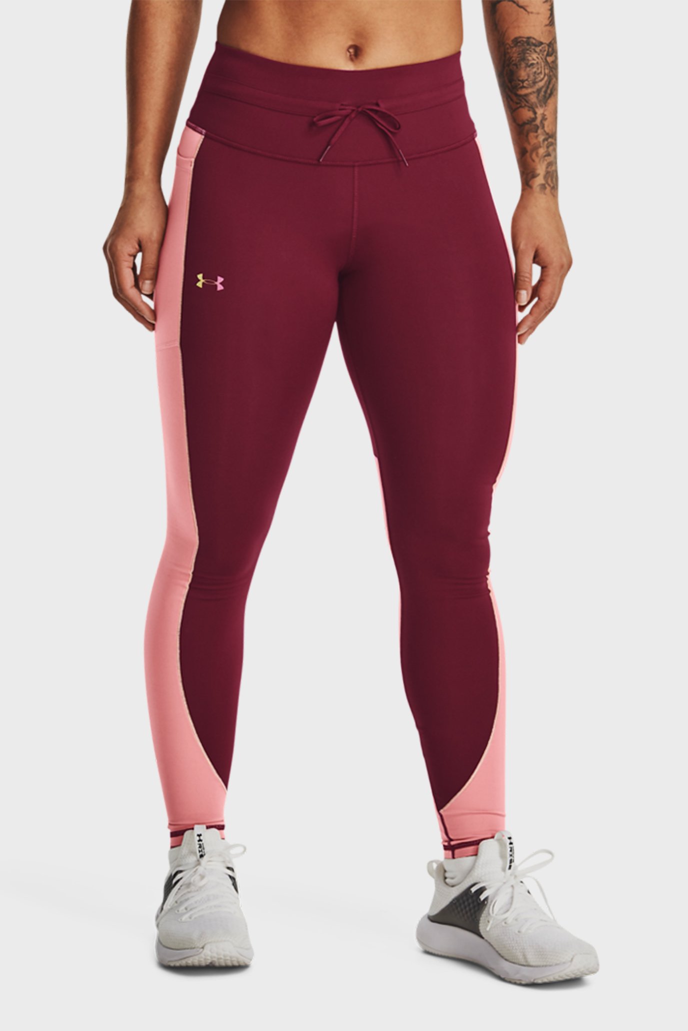 Женские бордовые тайтсы UA RUSH ™ CG Novelty Legging 8