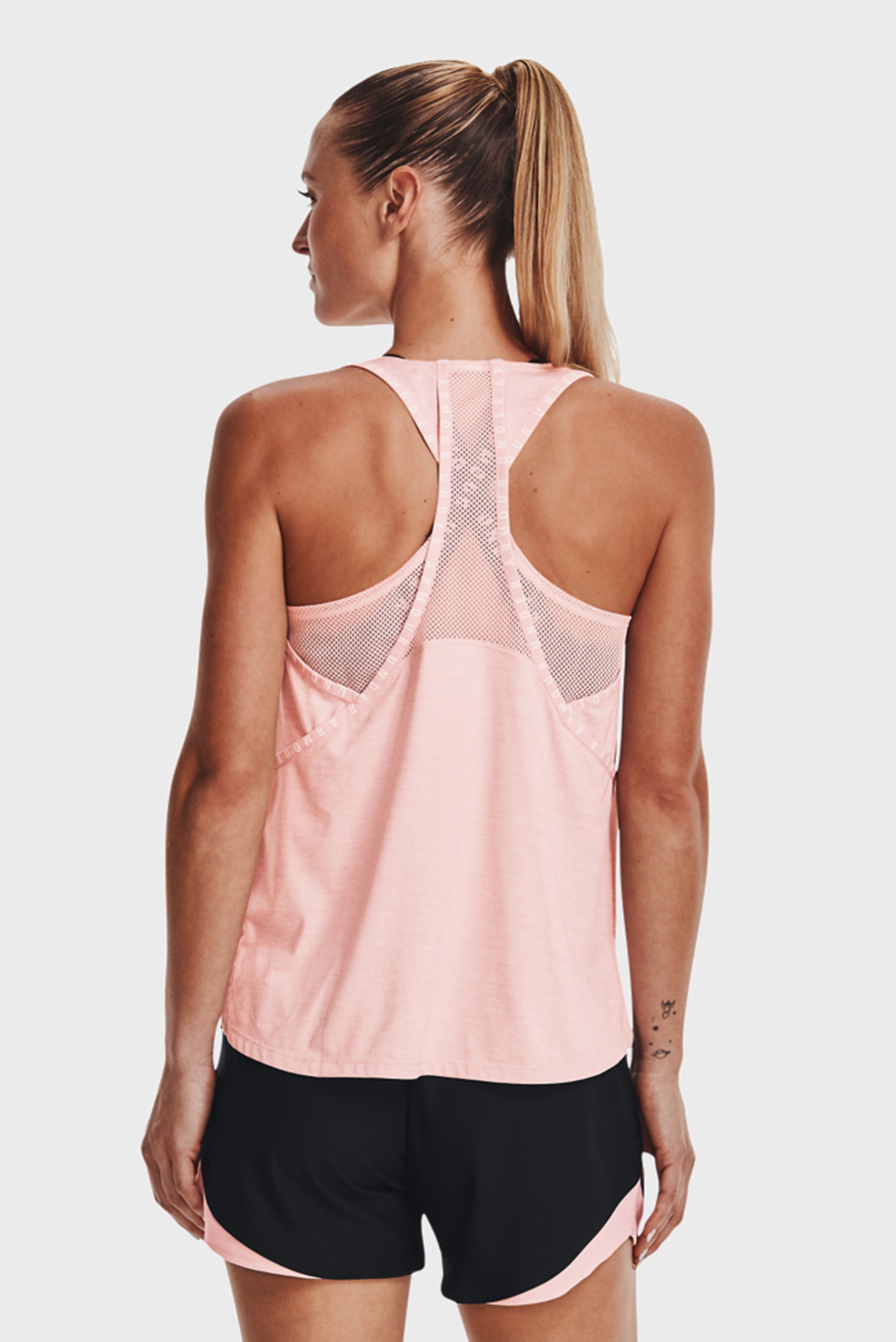 Женская розовая майка UA Knockout Mesh Back Tank 8