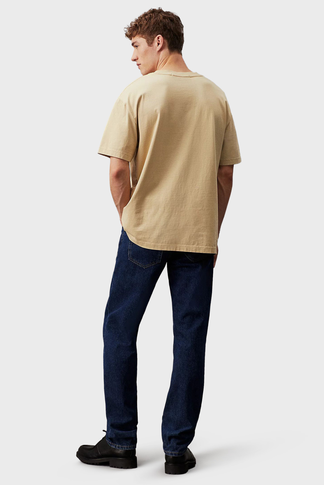 Мужская бежевая футболка WASHED MONOLOGO TEE 3