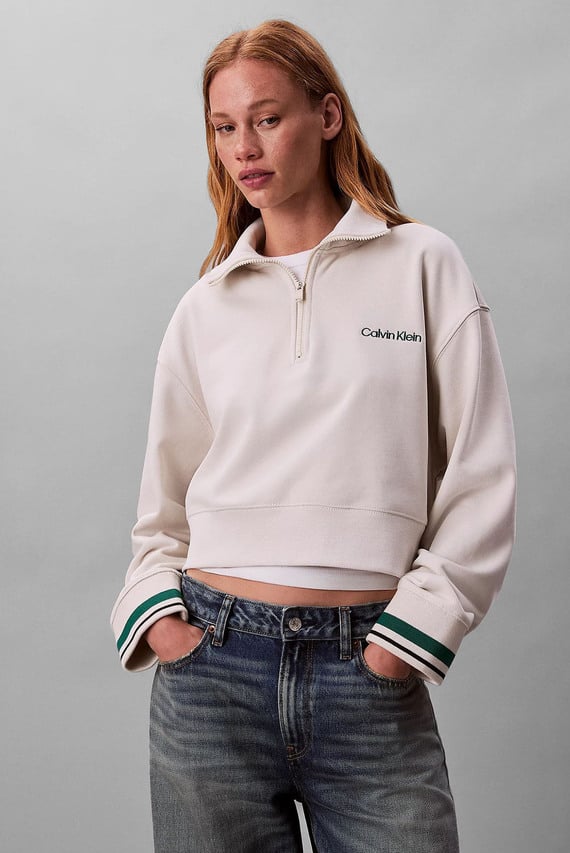 Реглан 1 4 ZIP SWEATER WITH RIB GRAPHIC Calvin Klein Performance