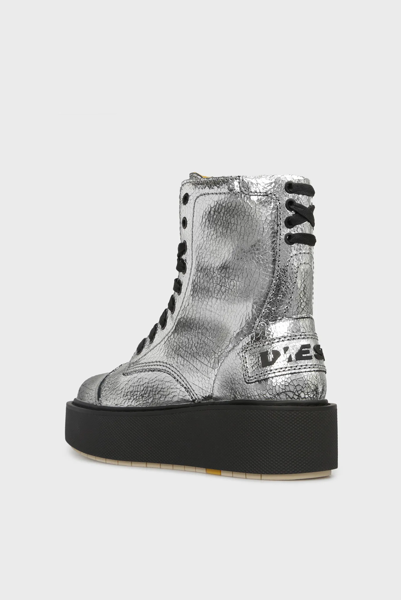 Женские серебристые кожаные ботинки CAGE 9