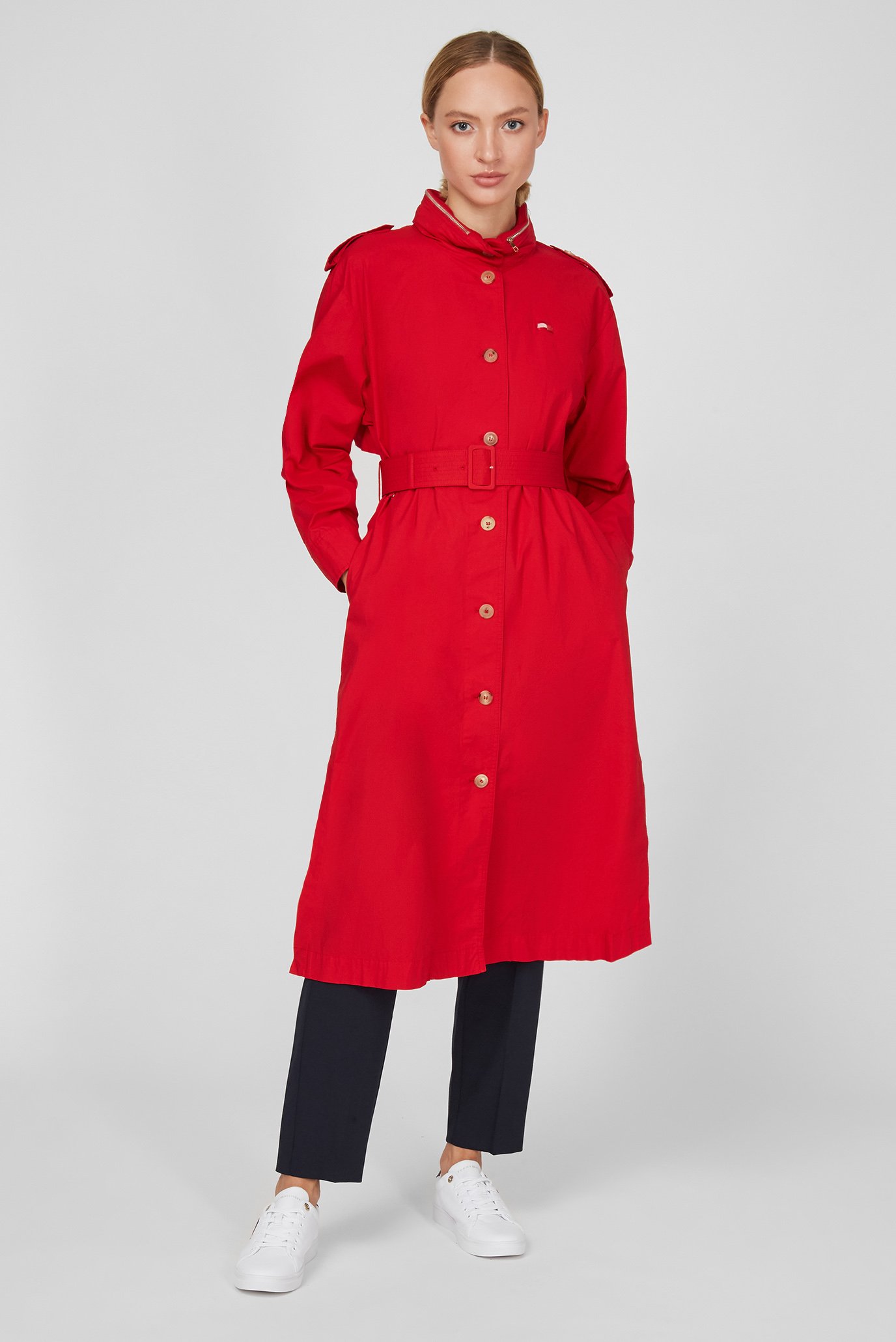 Женский красный тренч ICON COTTON FLUID 8