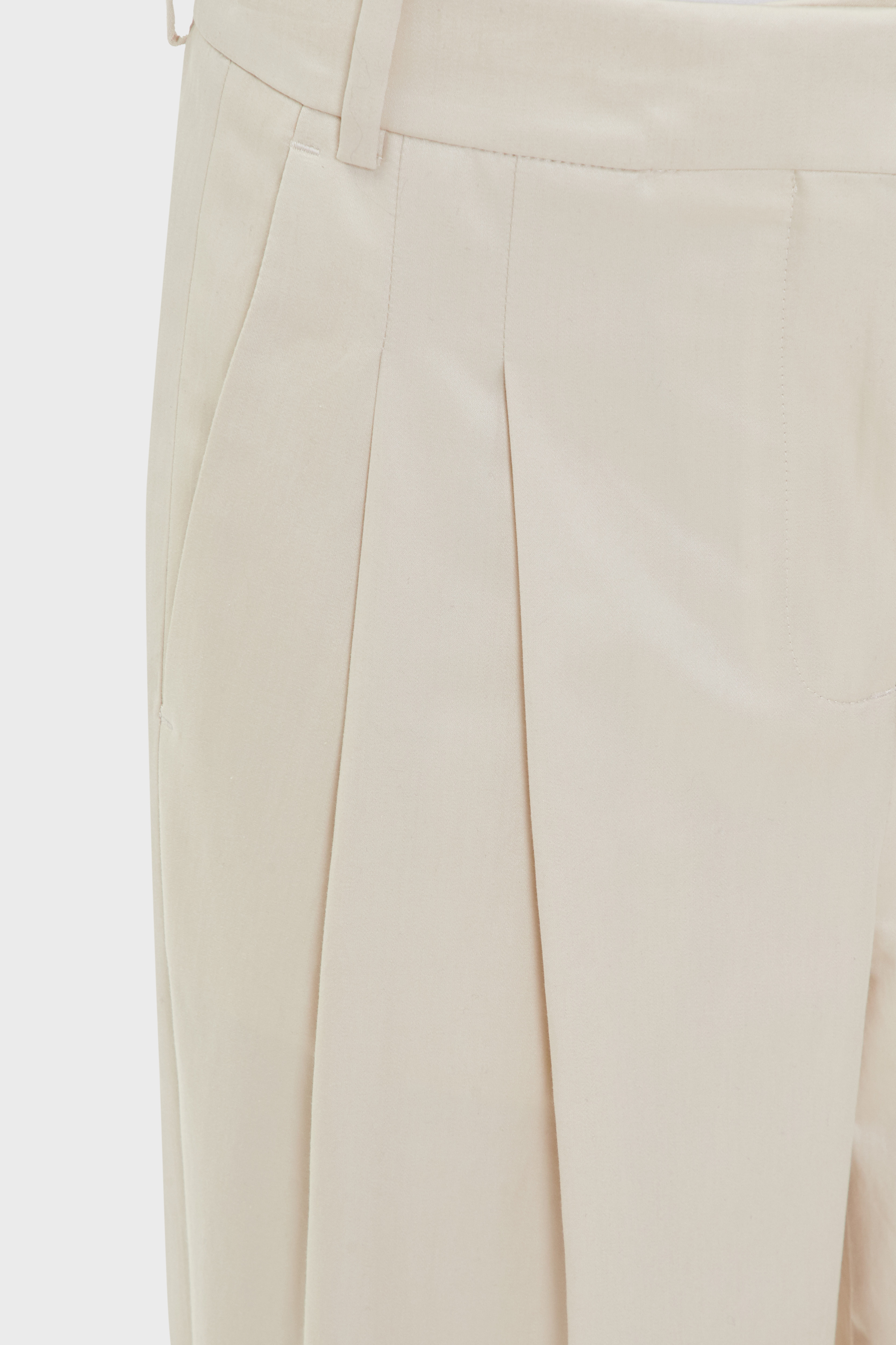 Женские бежевые брюки COTTON BLEND WIDE LEG 2