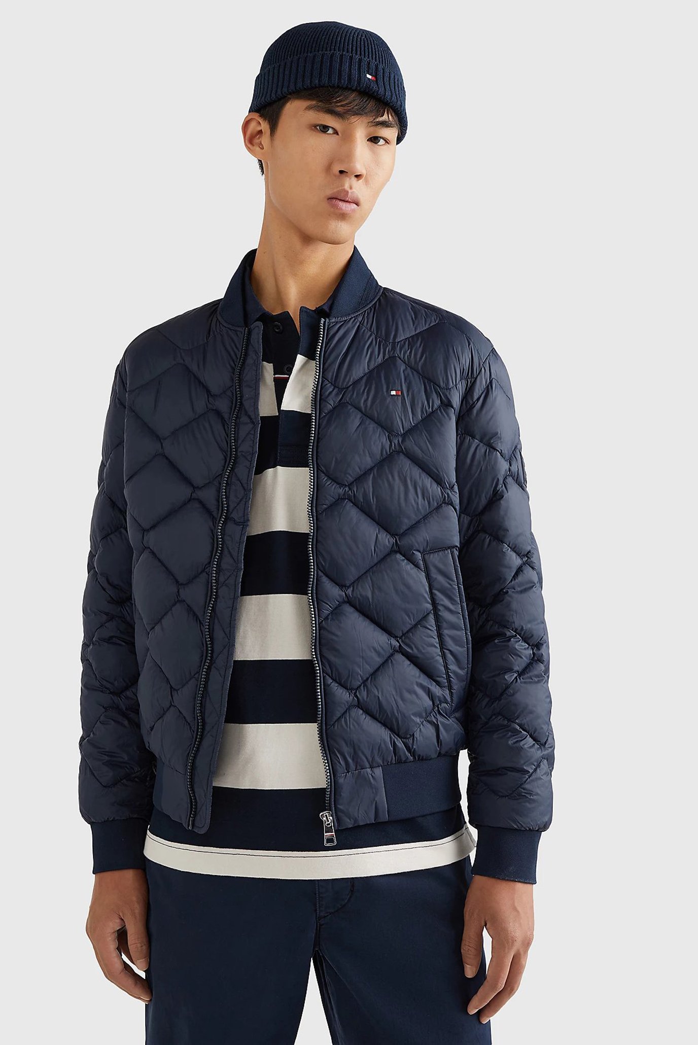 Мужской темно-синий бомбер QUILTED BOMBER 1